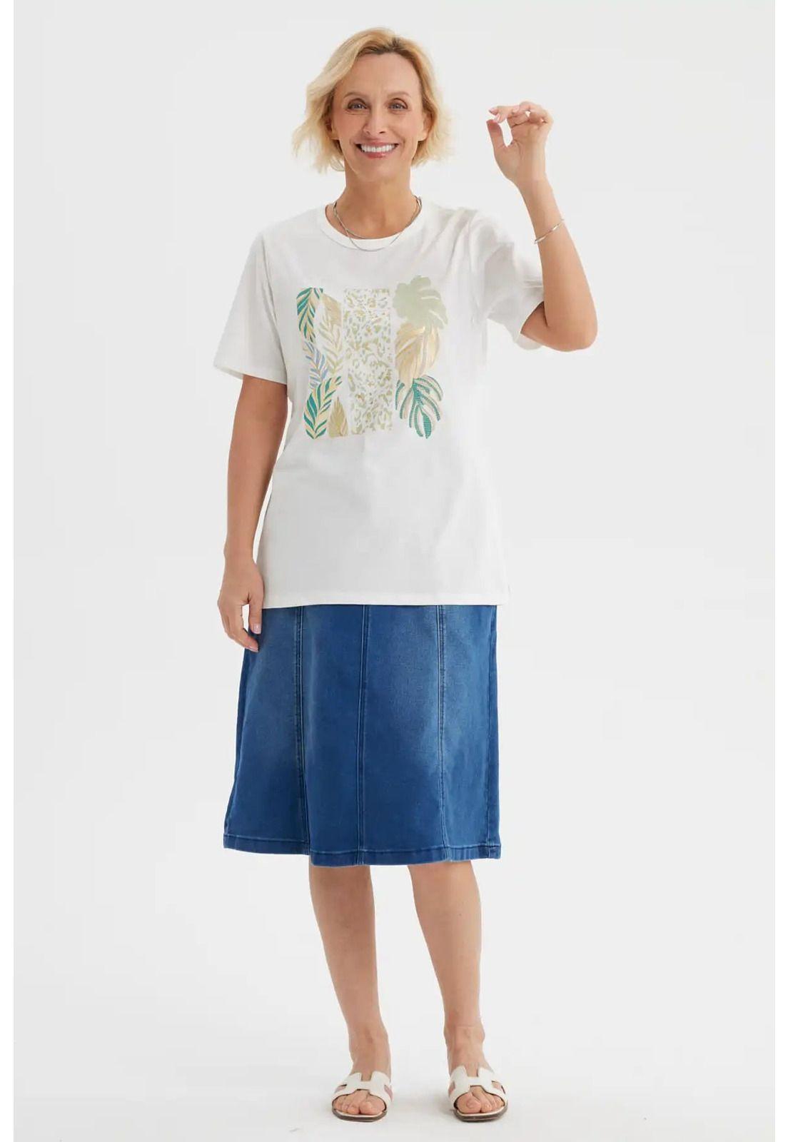 Polera Mujer Print Posicional Crudo-3