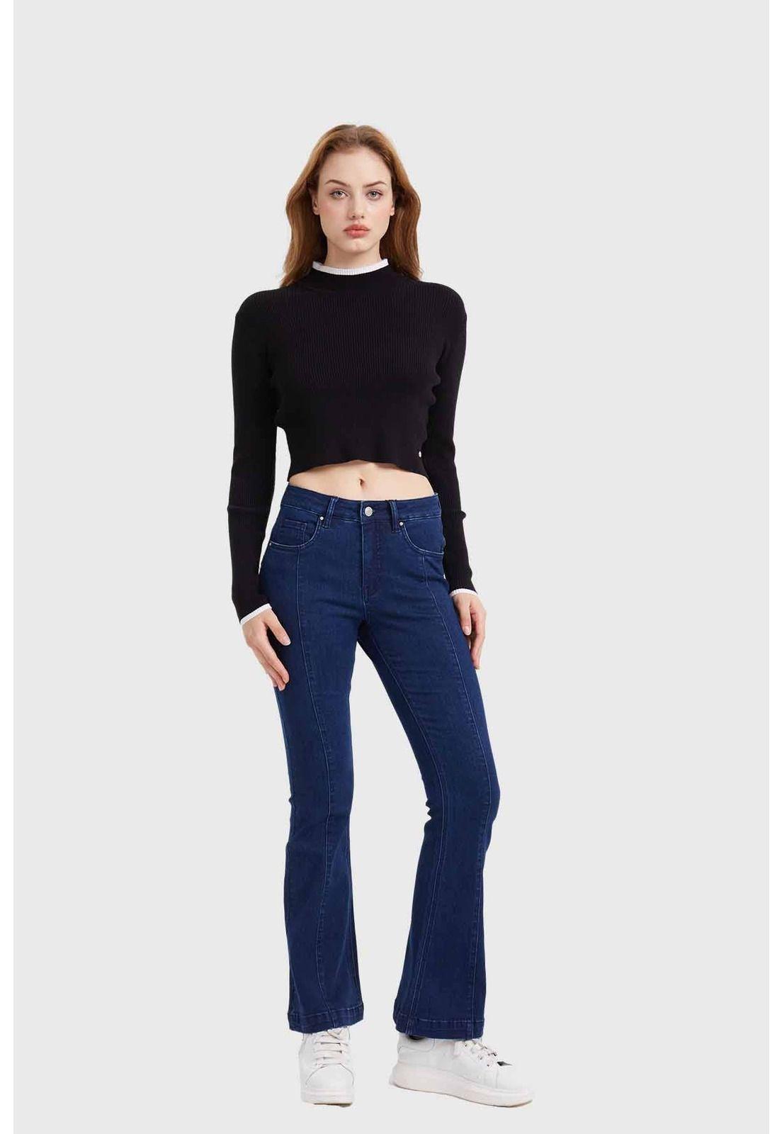 Sweater Mujer Contraste Negro-3