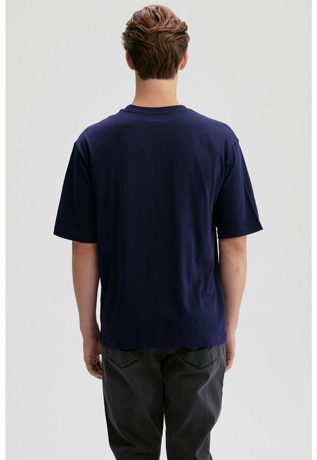 Polera Hombre Print Central Azul-2