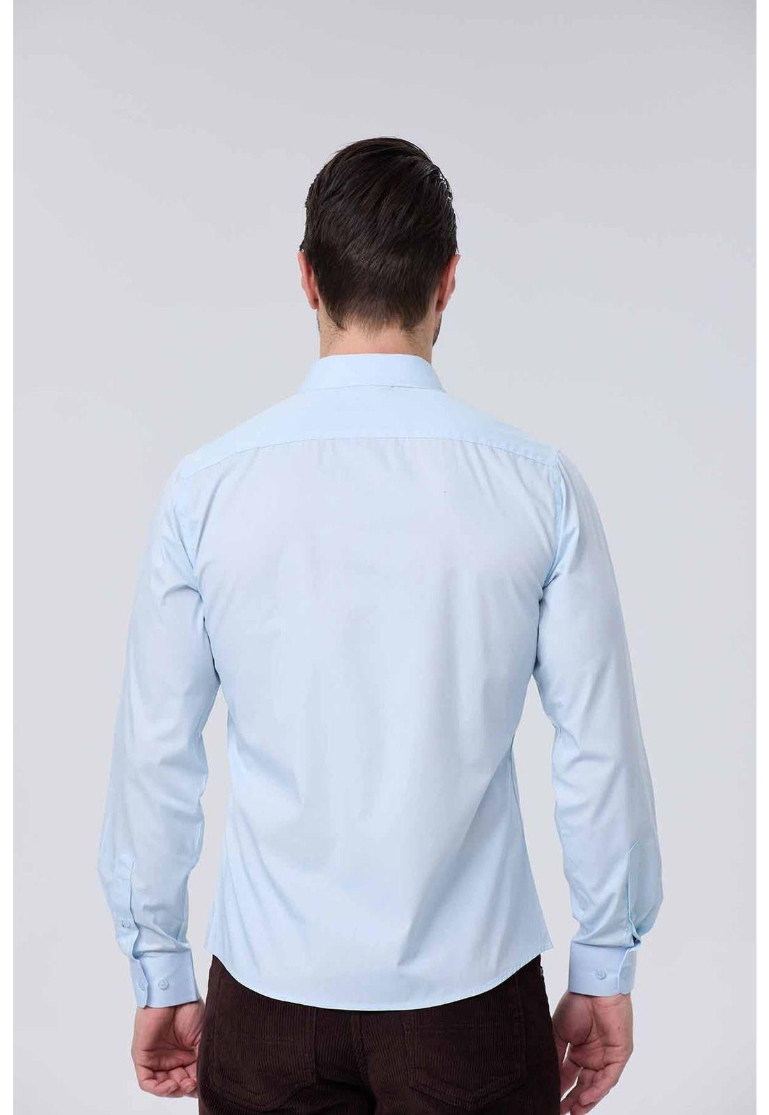 Camisa Hombre Slim Celeste-4