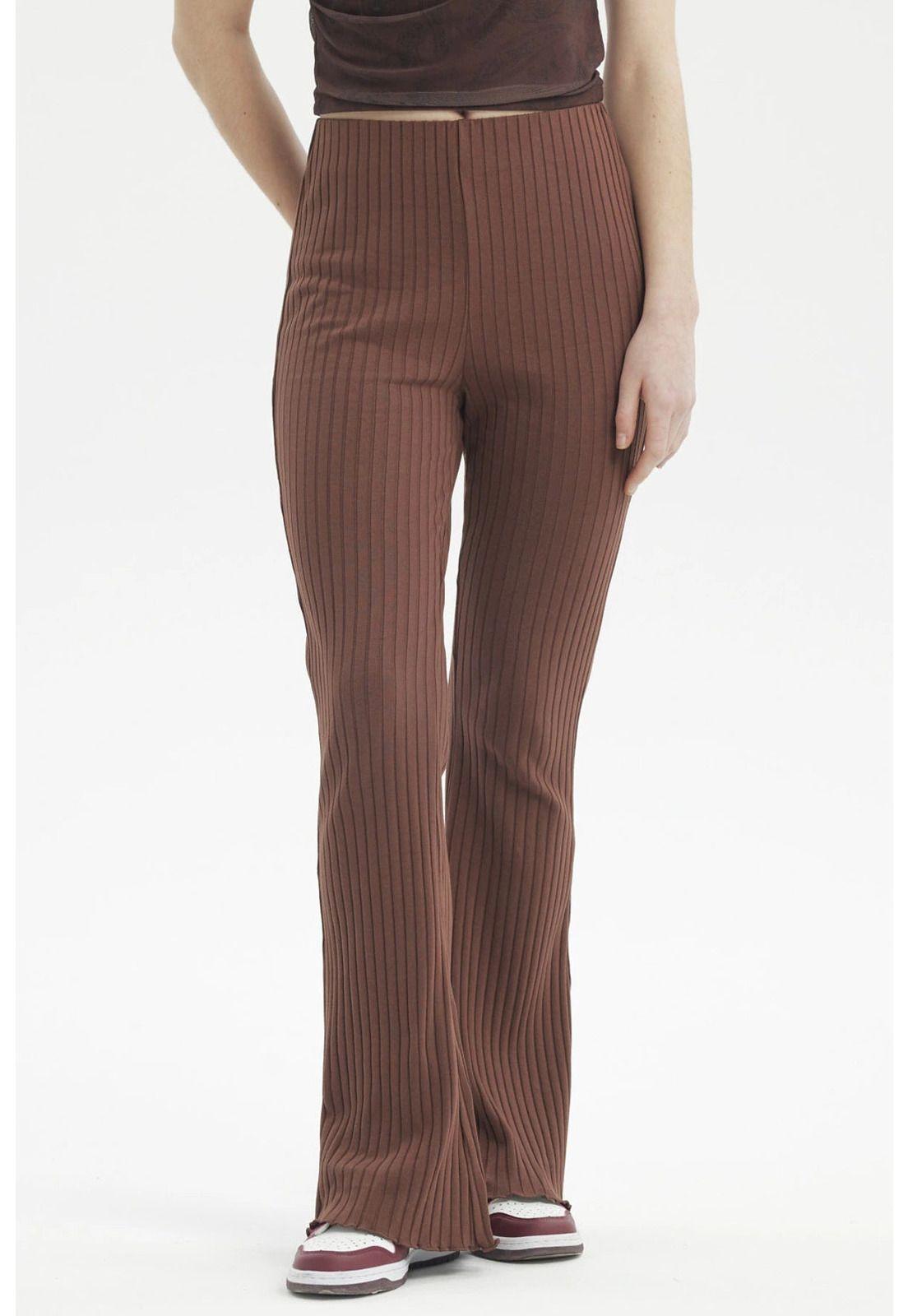 Pantalón Mujer Flare Café Oscuro-0