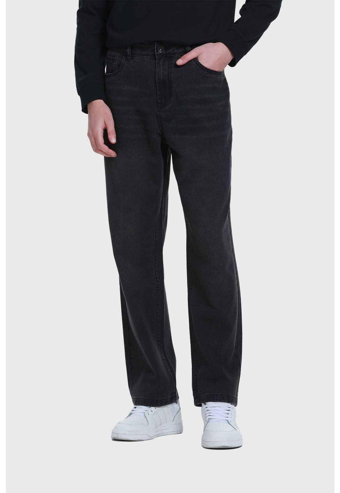 Jeans Hombre Baggy Focalizado Negro-0