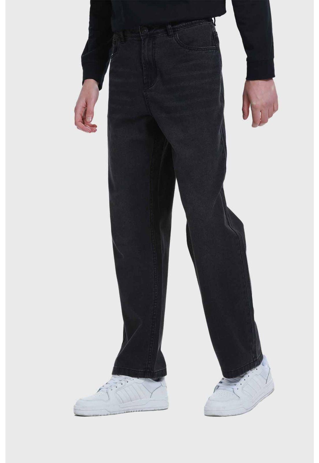 Jeans Hombre Baggy Focalizado Negro-1