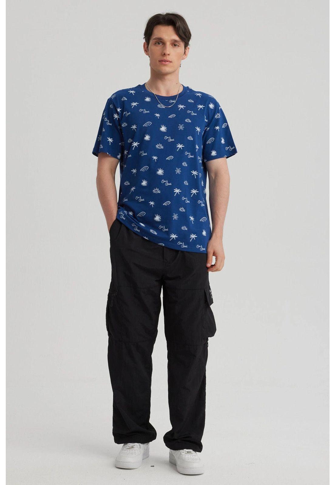 Polera Hombre Full Rapport Azul-7