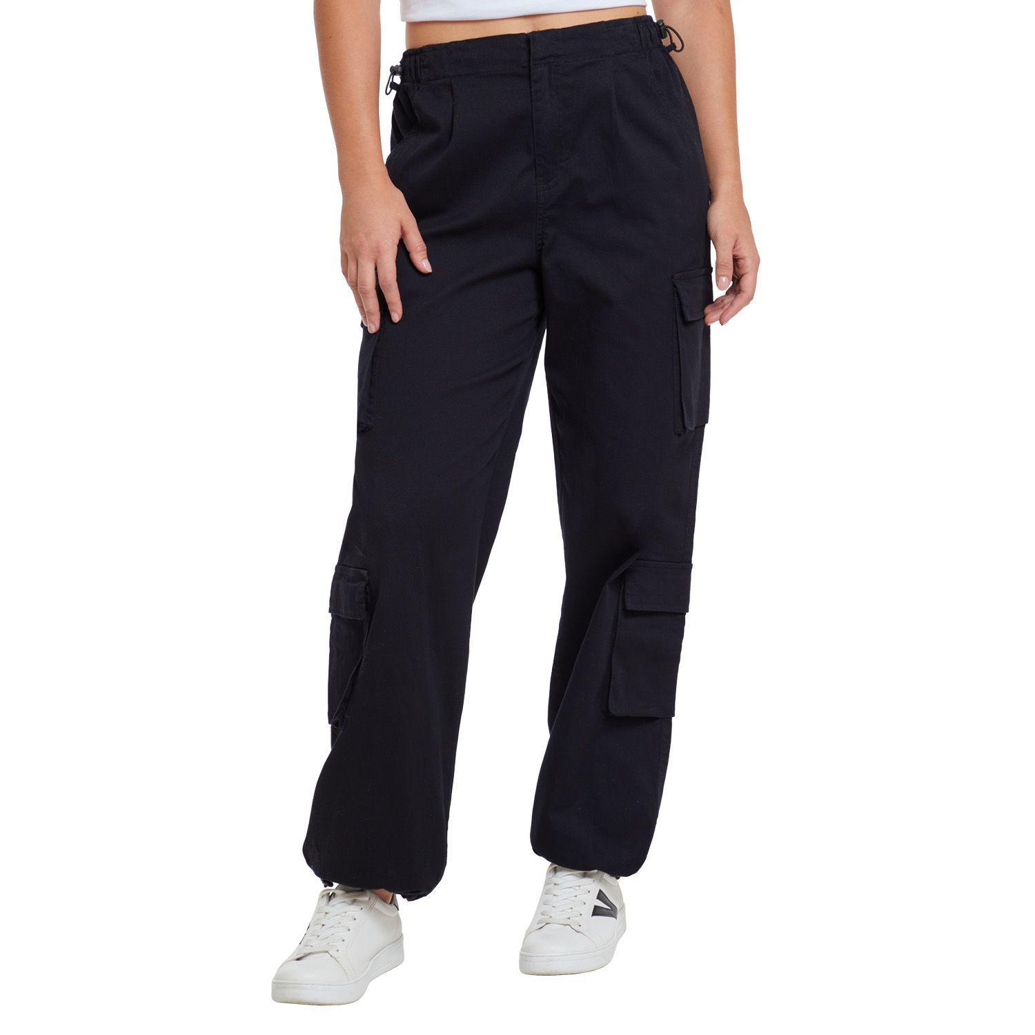 Pantalón Cargo Full Negro Mujer-0