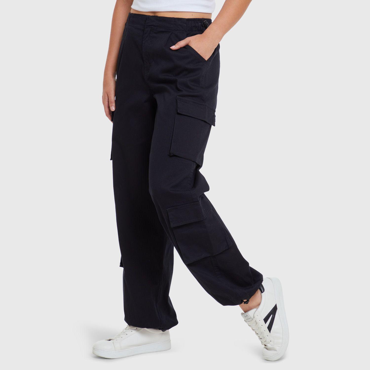 Pantalón Cargo Full Negro Mujer-1