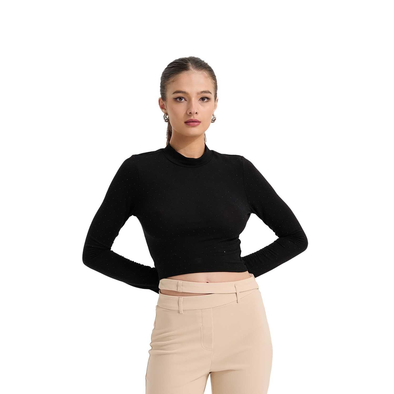 Polera Mujer Glitter Negro Fashion's Park-0