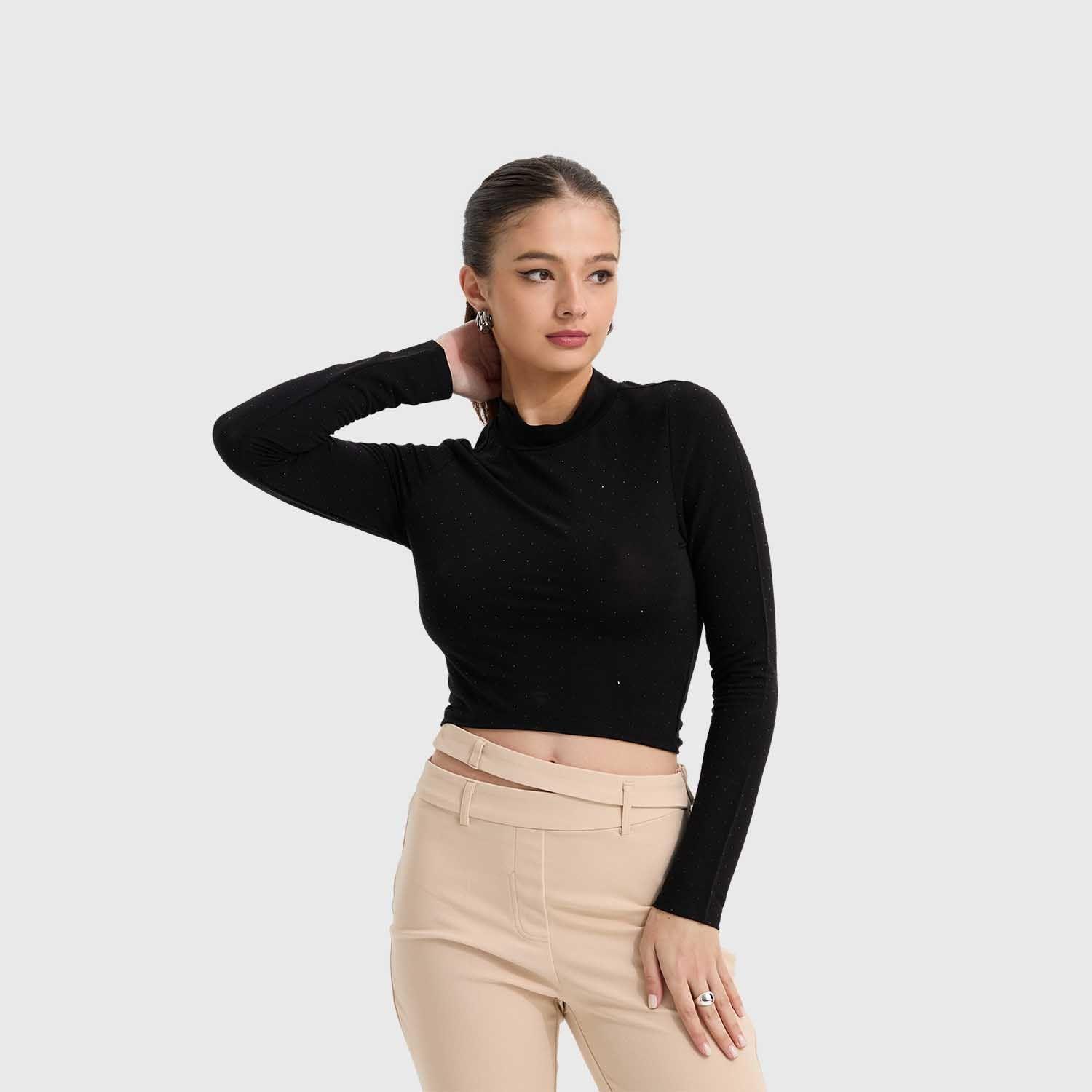 Polera Mujer Glitter Negro Fashion's Park-1