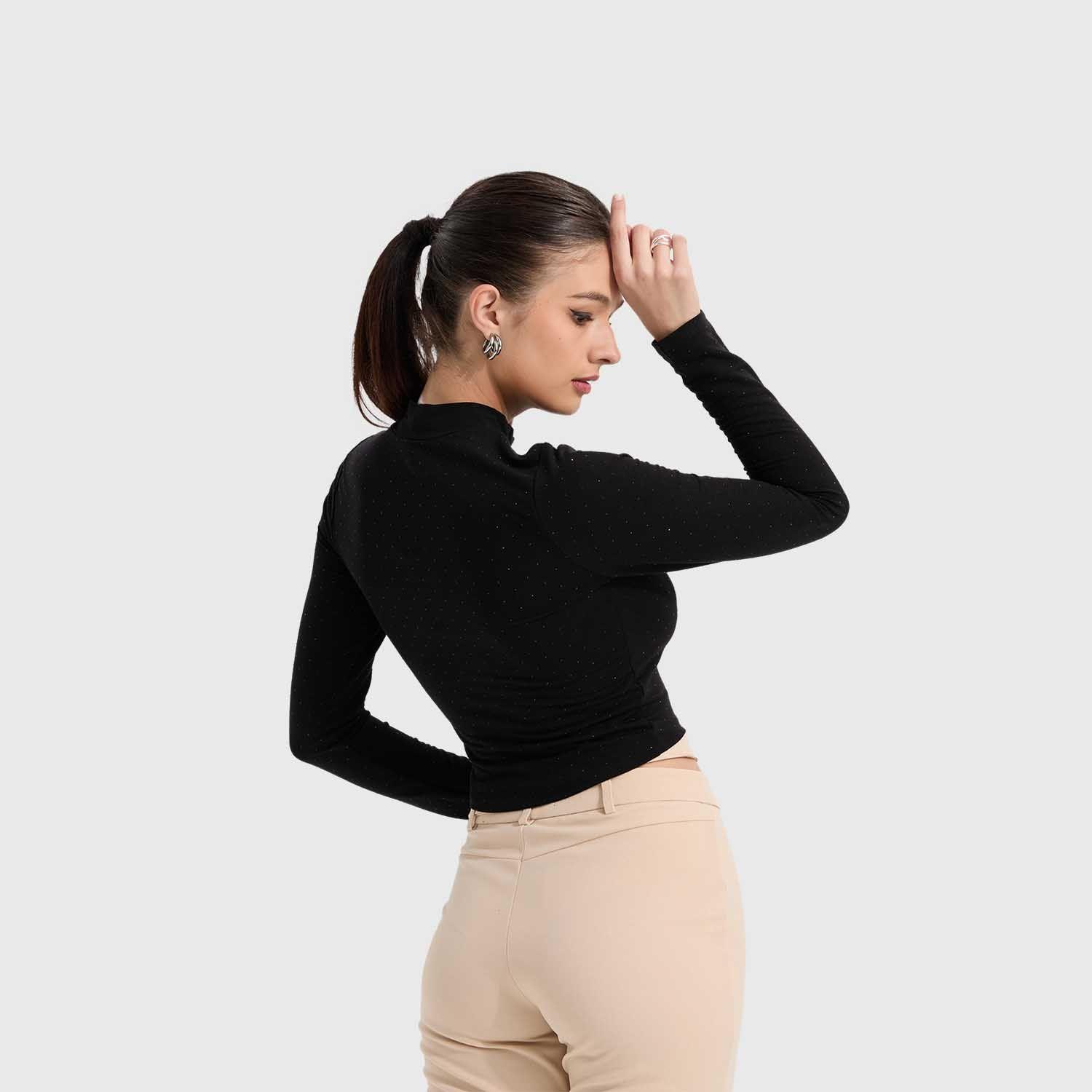 Polera Mujer Glitter Negro Fashion's Park-2
