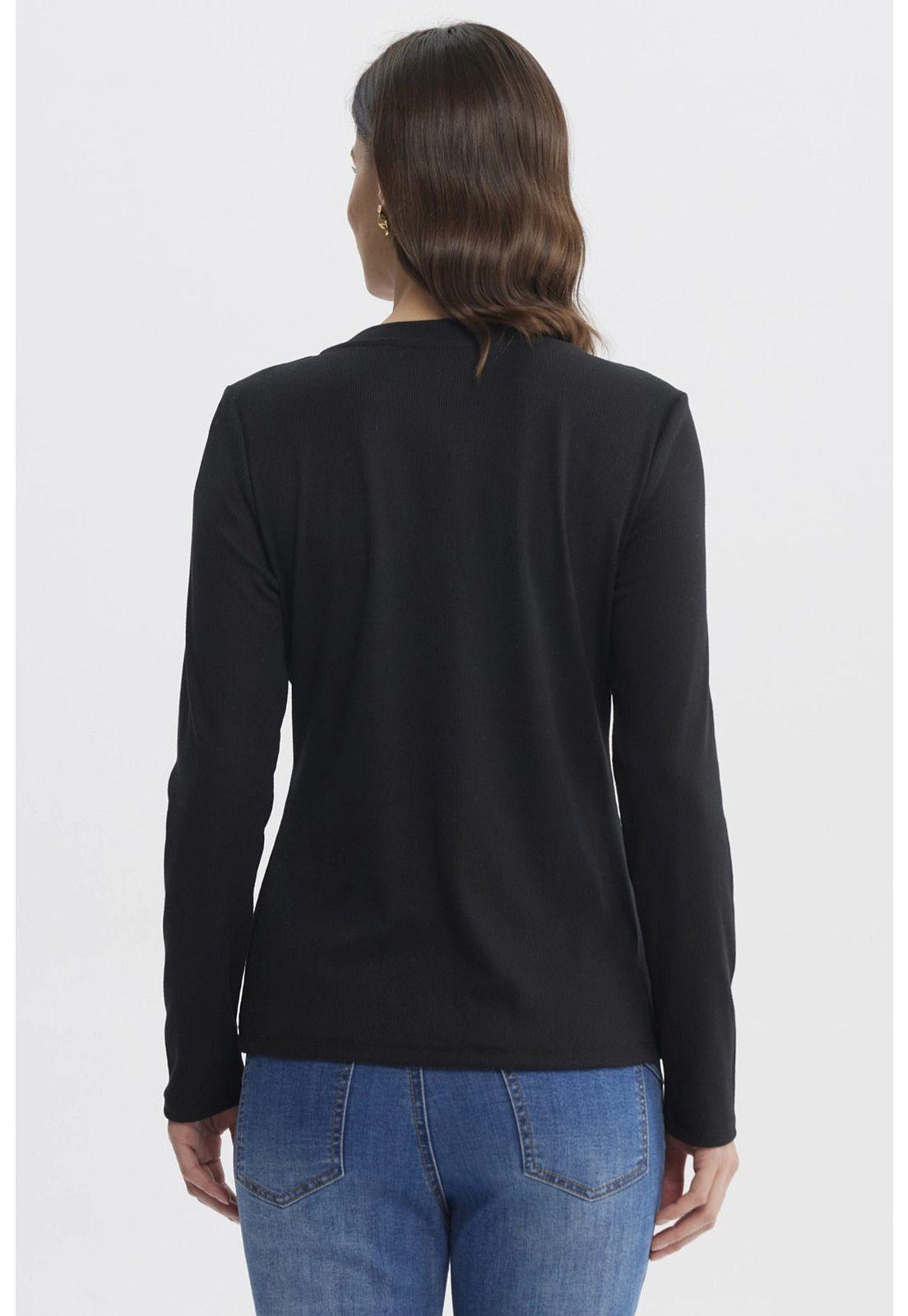 Polera Mujer Escote Recto Negro - ll-2