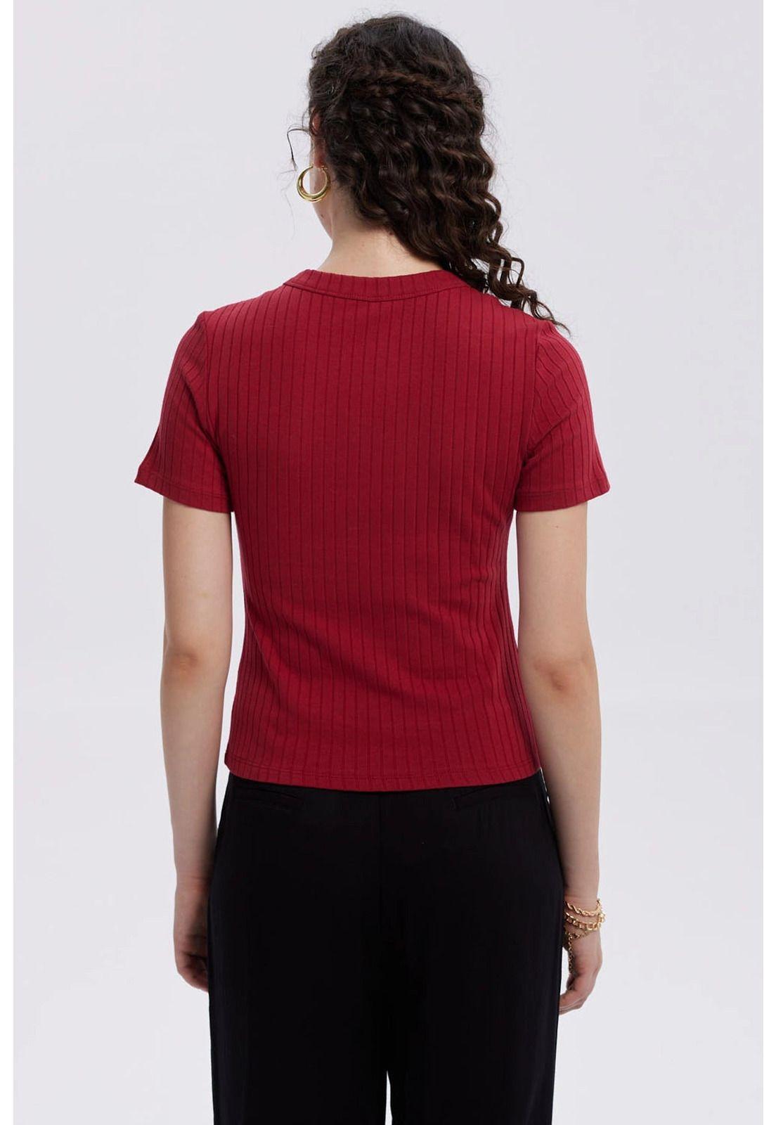 Polera Mujer Rib Crop Lisa Rojo Oscuro-2
