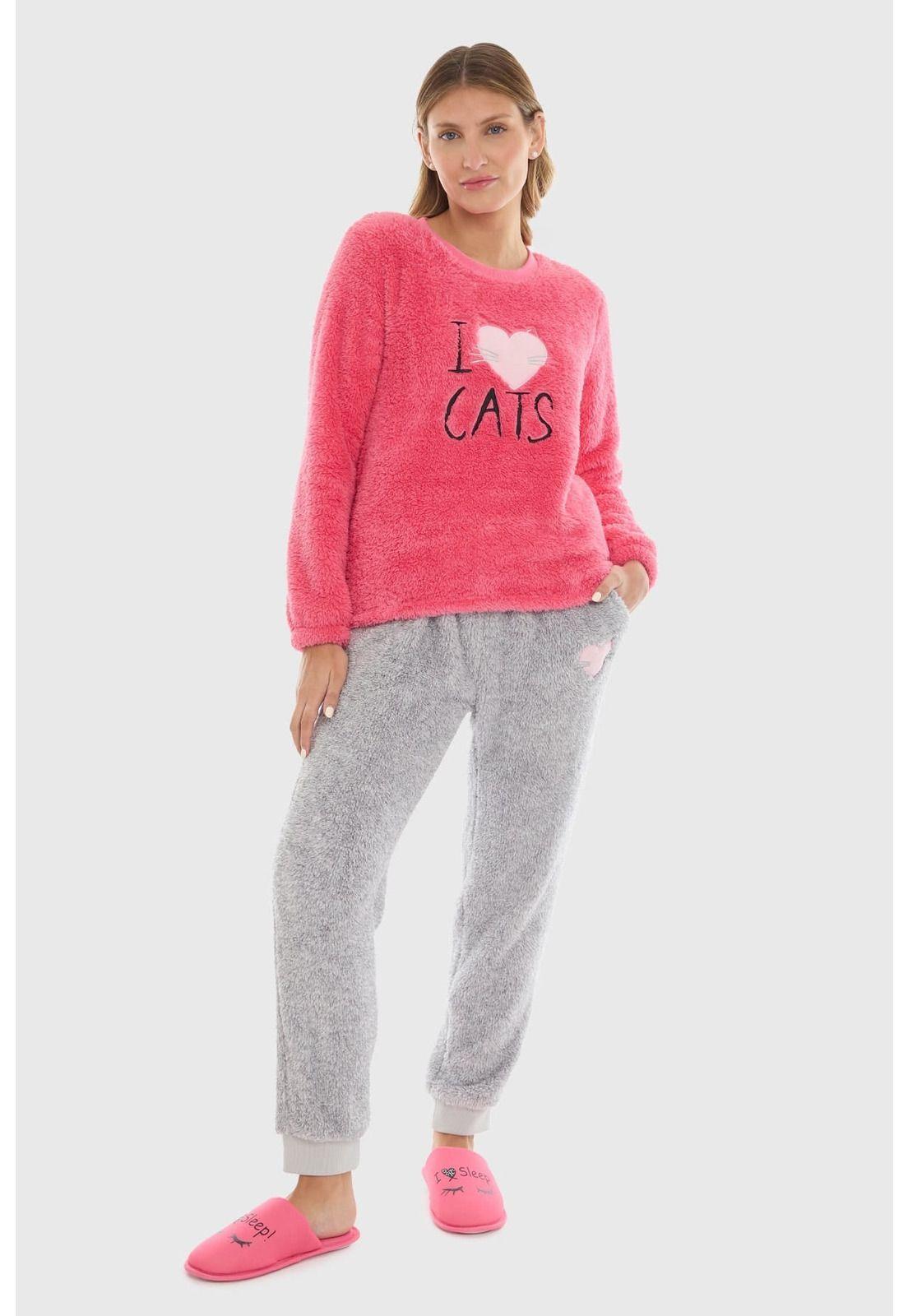 Pijama Mujer Polar Fucsia - lll-0
