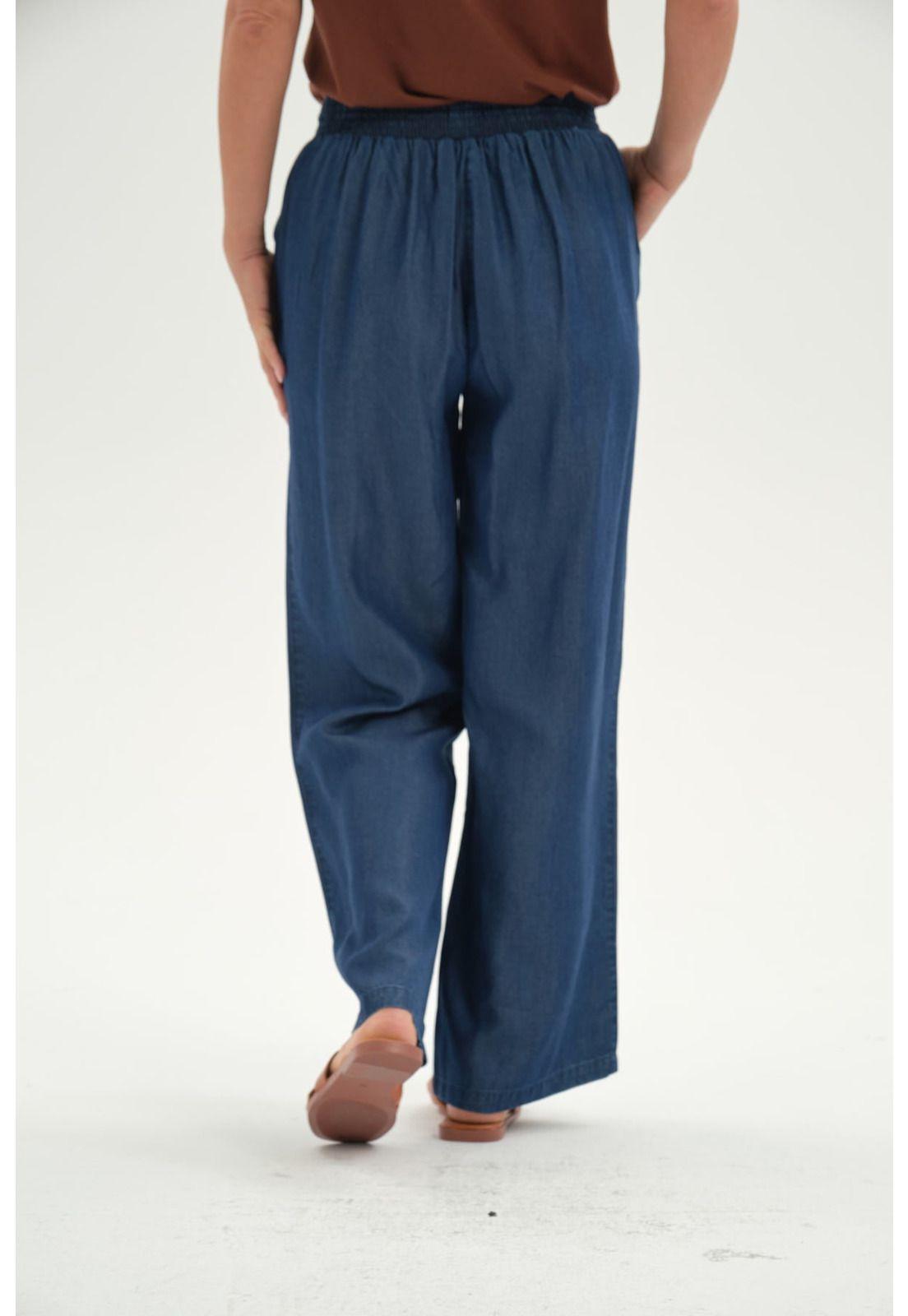 Jeans Mujer Tencel Pretina Elasticada Azul-1