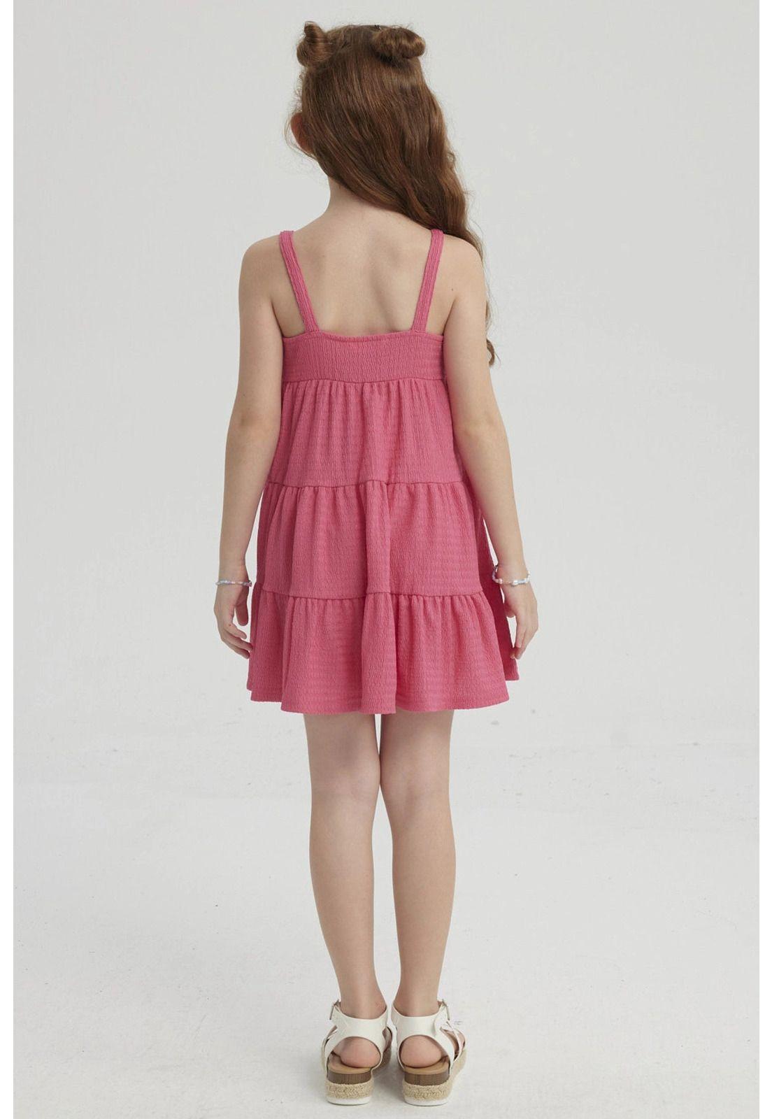 Vestido Niña Toddler Textura Fucsia-2