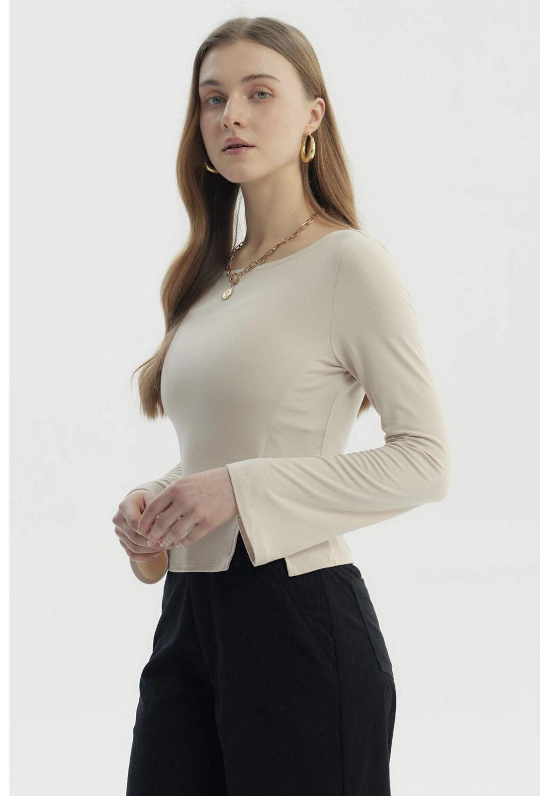 Polera Mujer Juvenil Beige Claro - ll-1