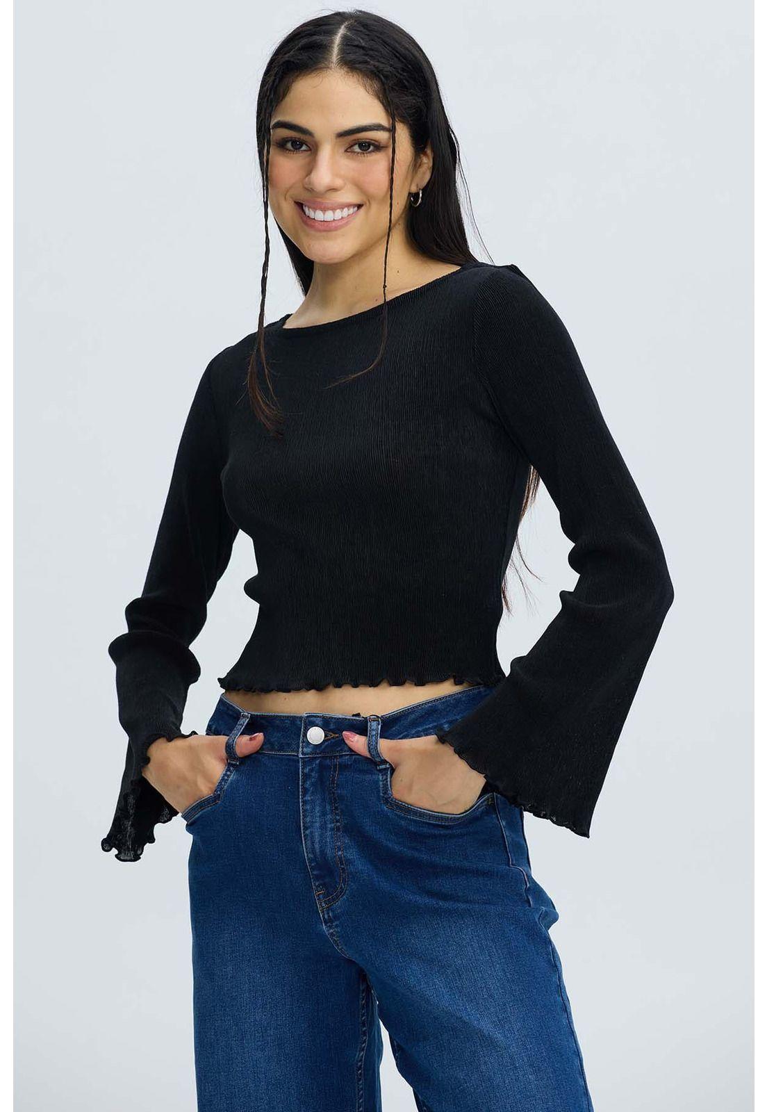 Polera Mujer Flare Negro-0