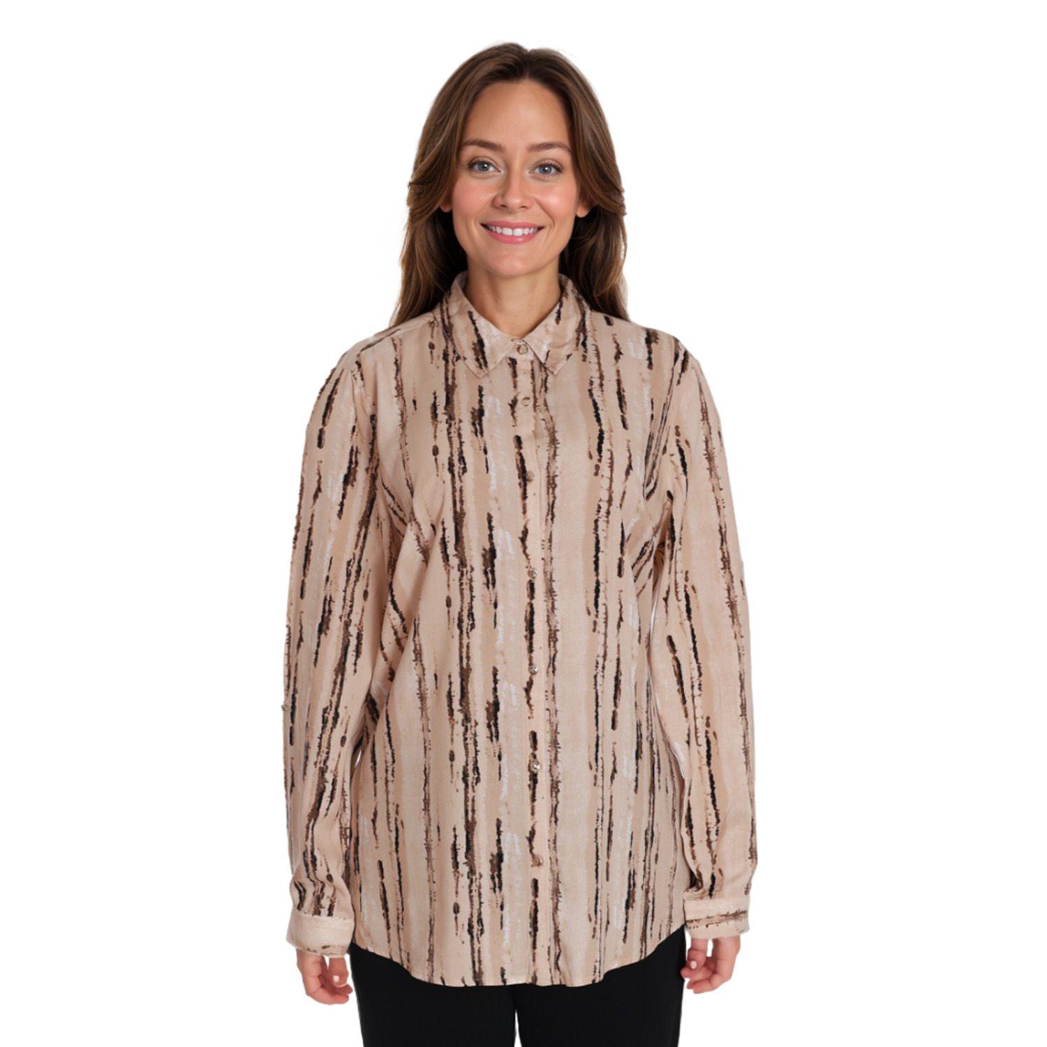 Blusa Mujer Lisa Estampada Beige-0
