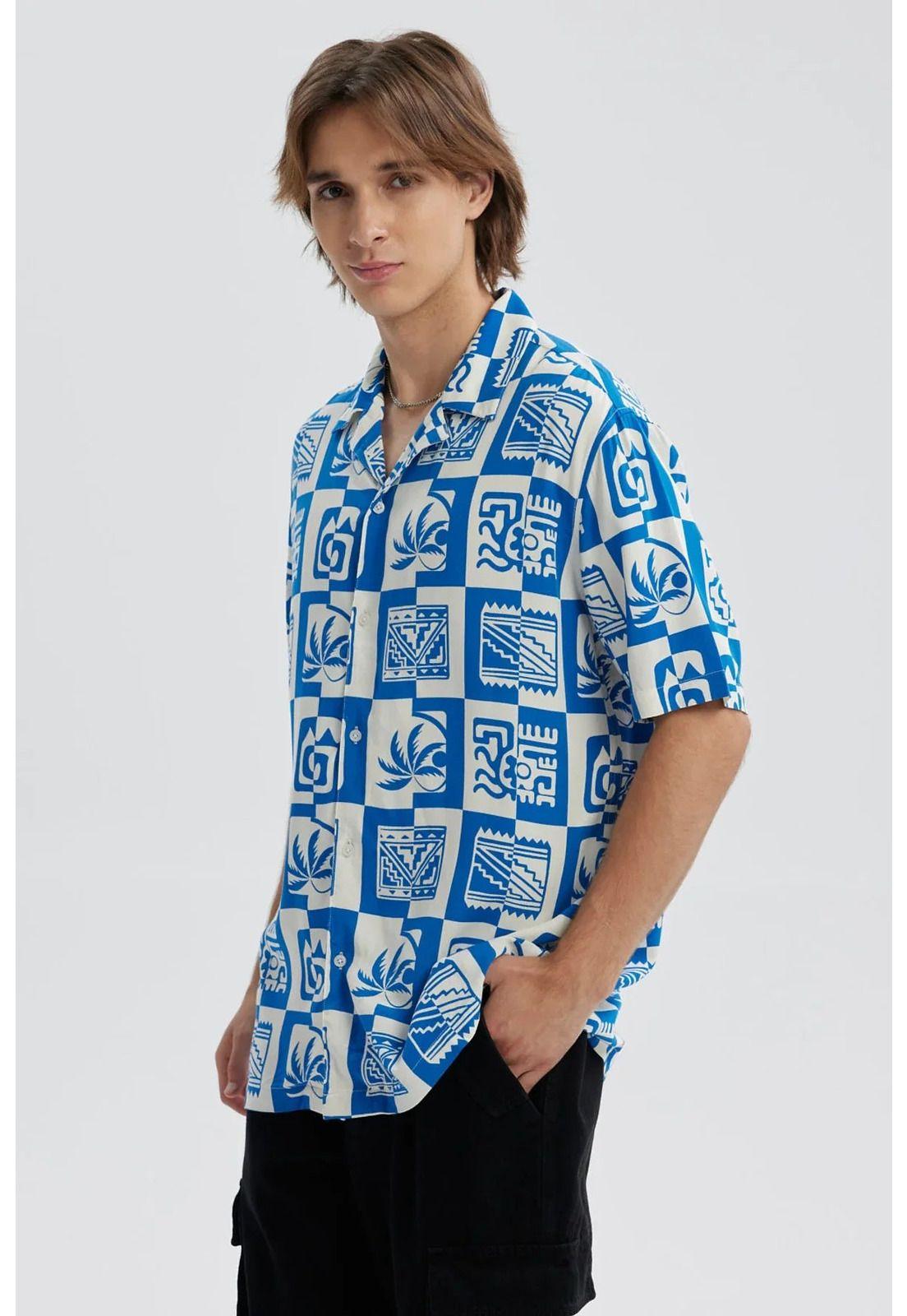 Camisa Hombre Full Rapport Celeste-1