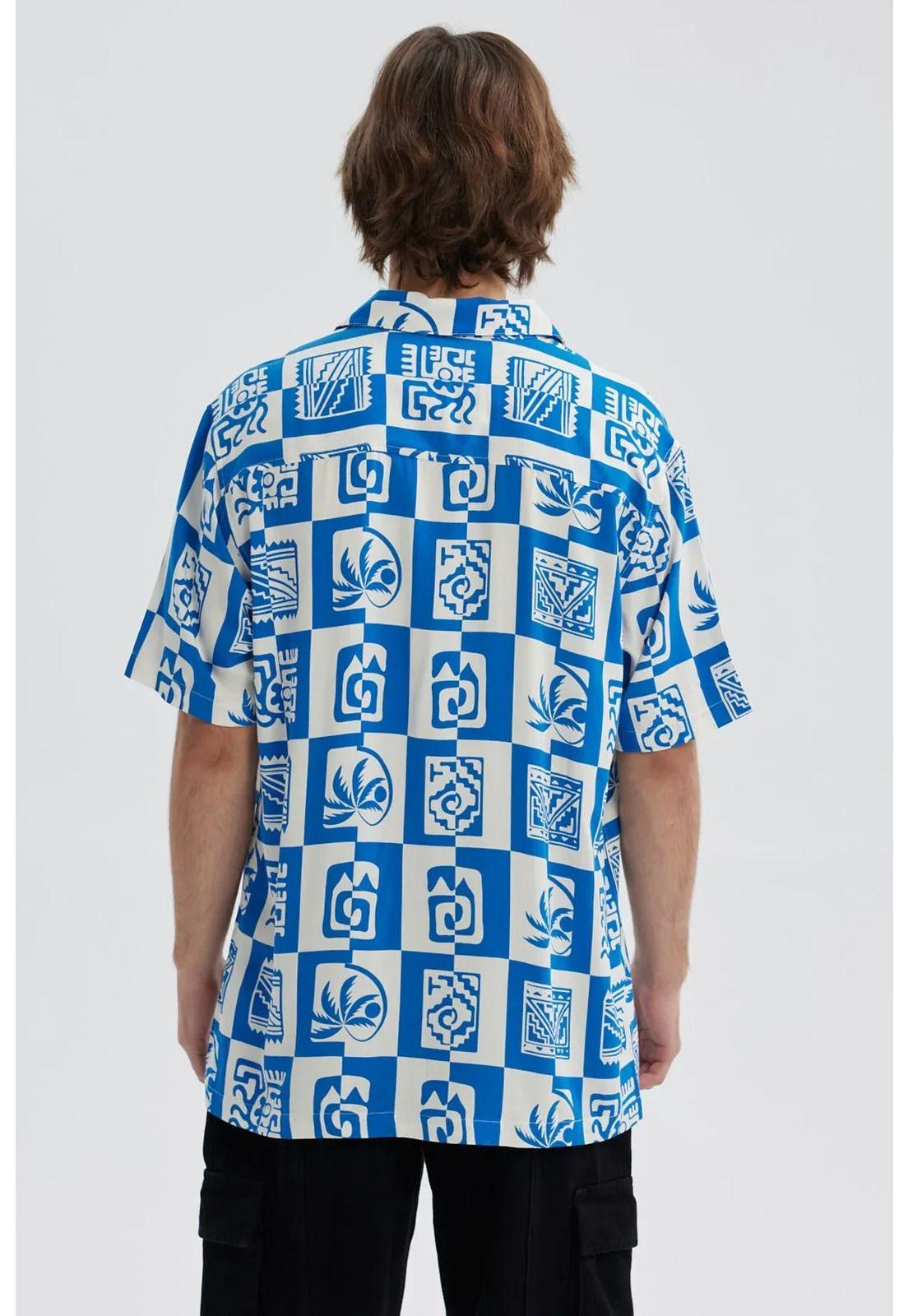 Camisa Hombre Full Rapport Celeste-2