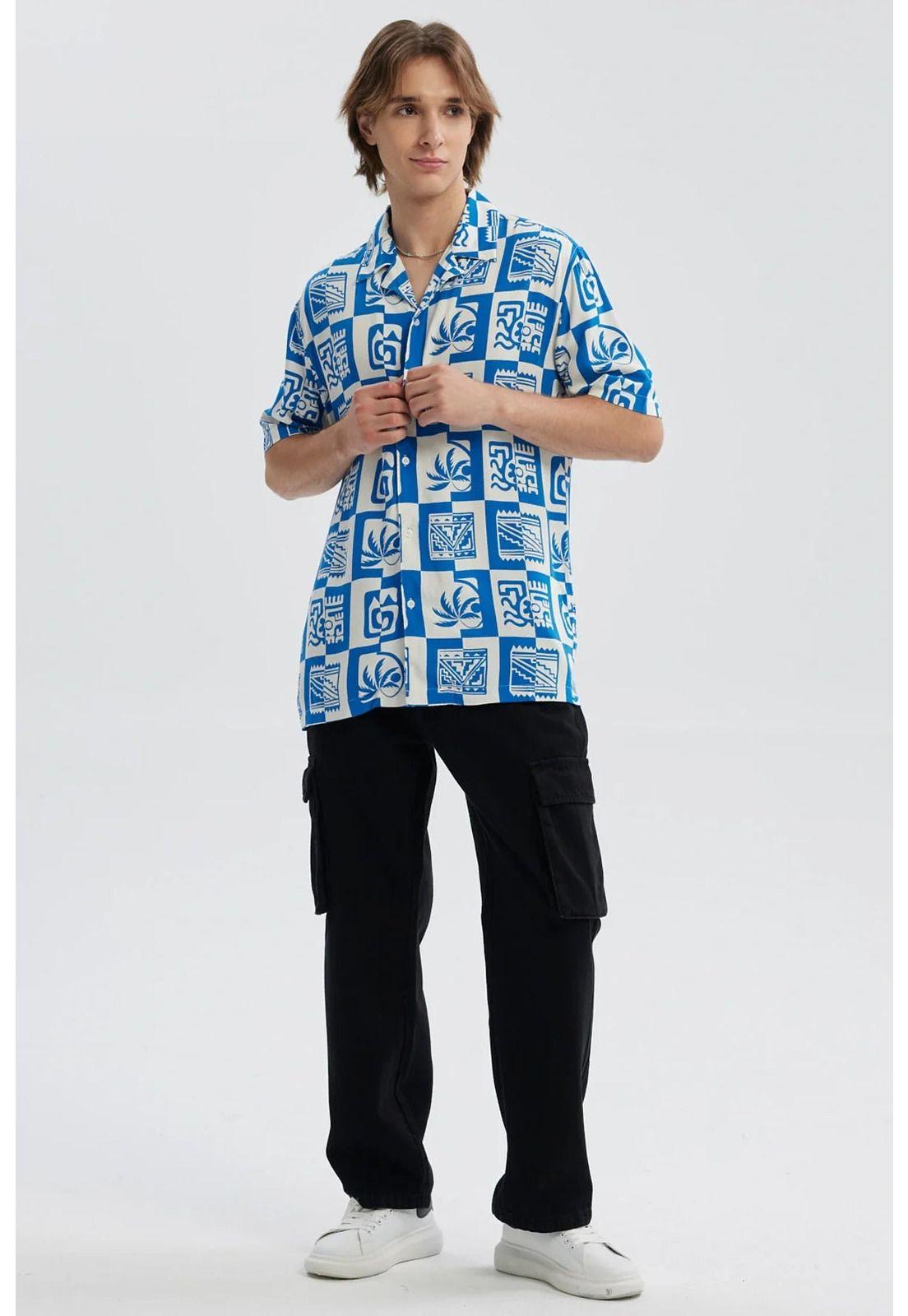 Camisa Hombre Full Rapport Celeste-3