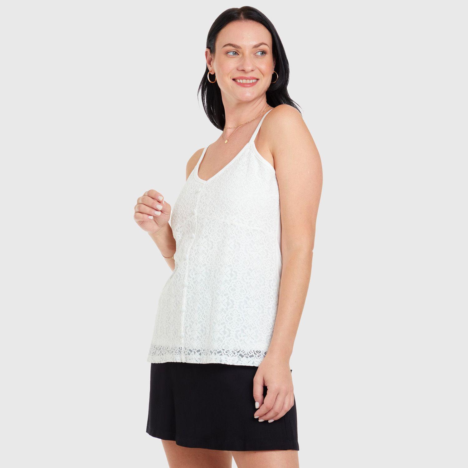 Polera Peto Doble Capa Crudo Mujer-1