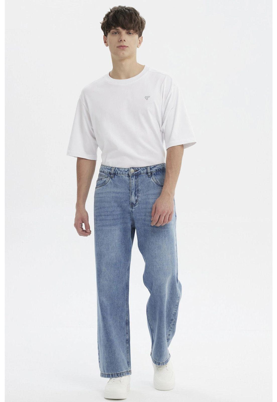 Jeans Hombre Straight Azul Claro - ll-3