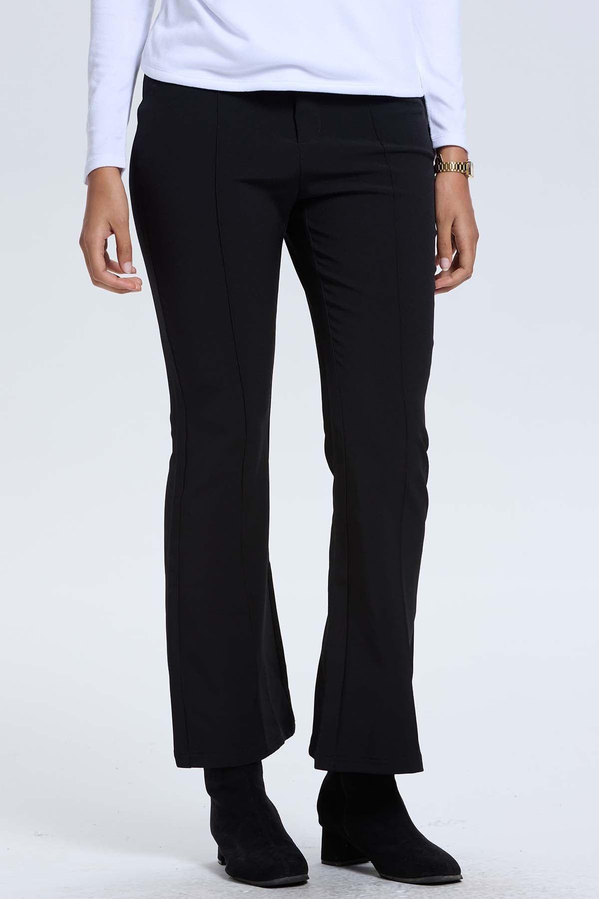 Pantalón Mujer Sastrero Tiro Alto Negro-0