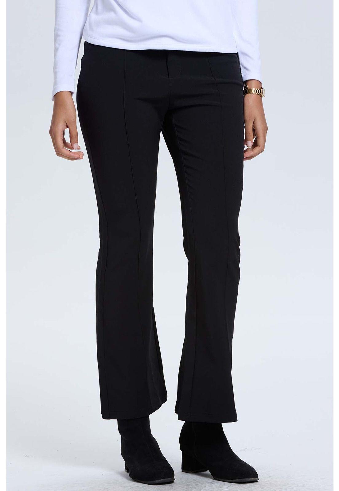 Pantalón Mujer Sastrero Tiro Alto Negro-0