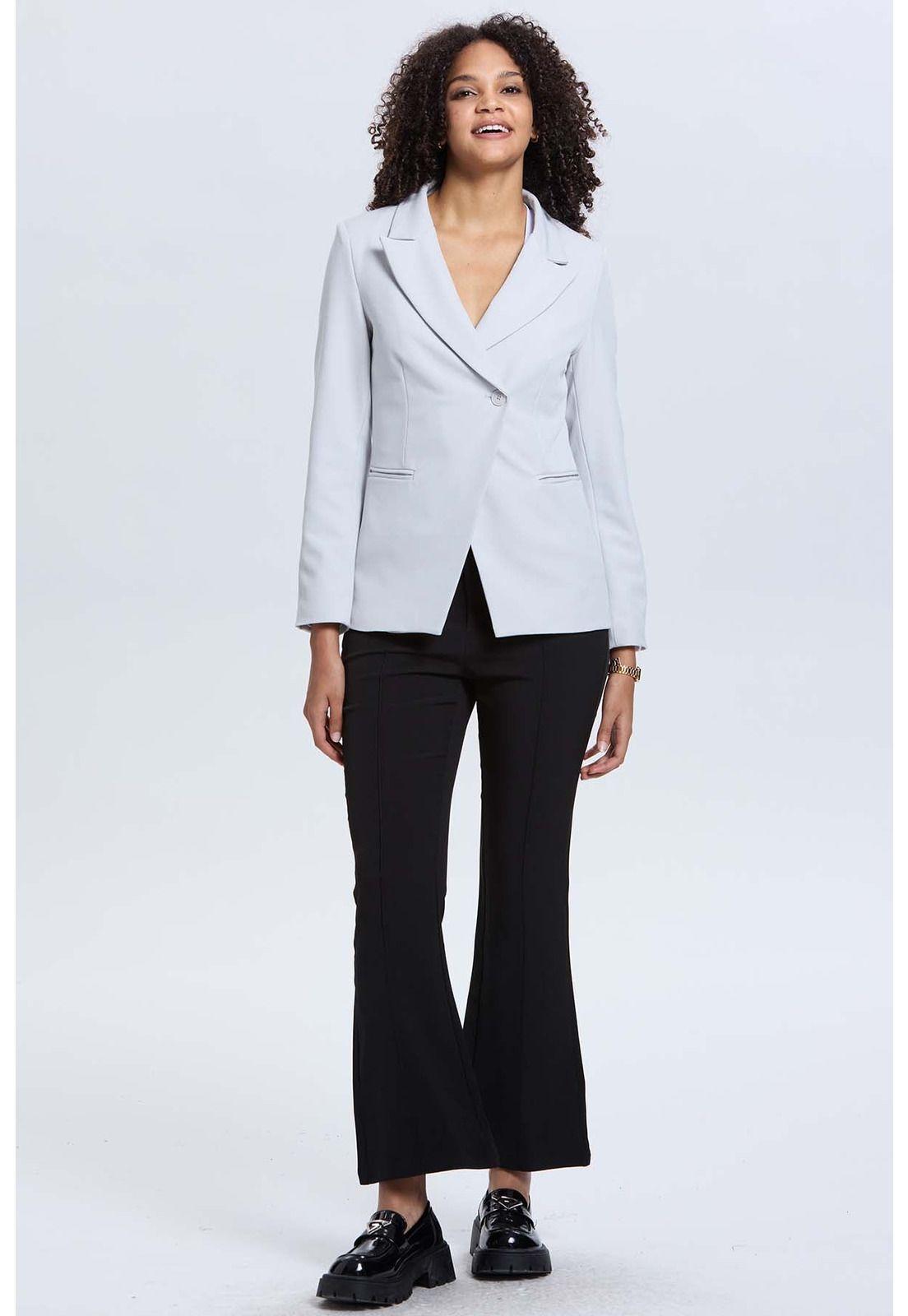 Pantalón Mujer Sastrero Tiro Alto Negro-3