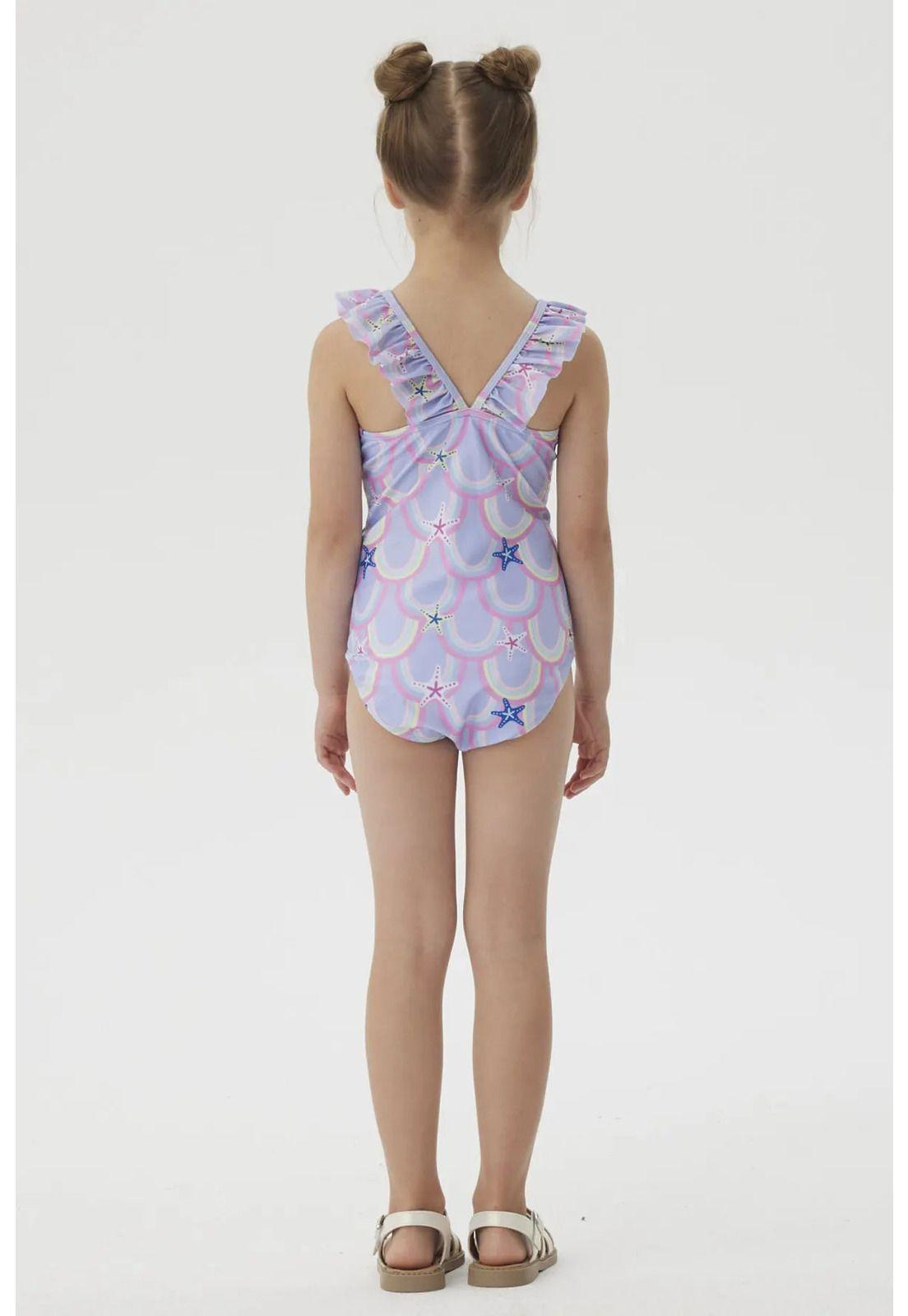 Traje de Baño Niña Básico Morado-2