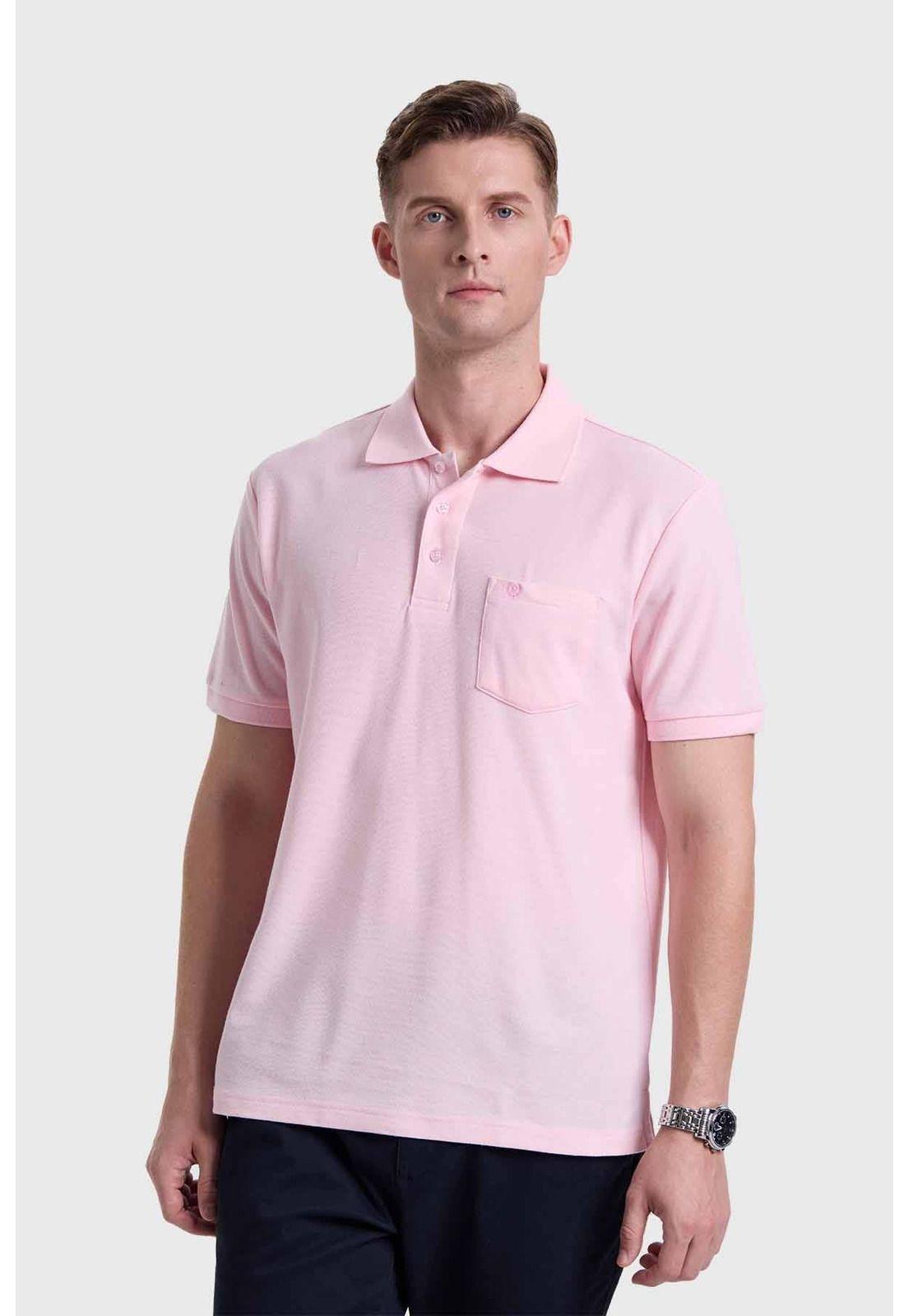 Polera Hombre Piqué Básica Rosado - lll-0