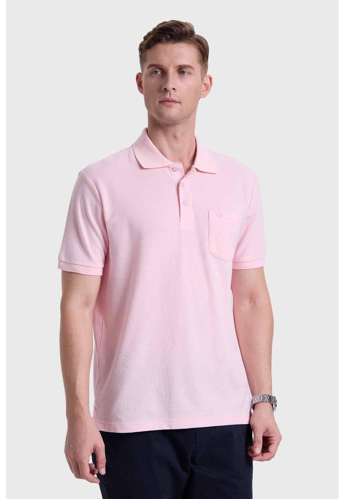 Polera Hombre Piqué Básica Rosado - lll-1