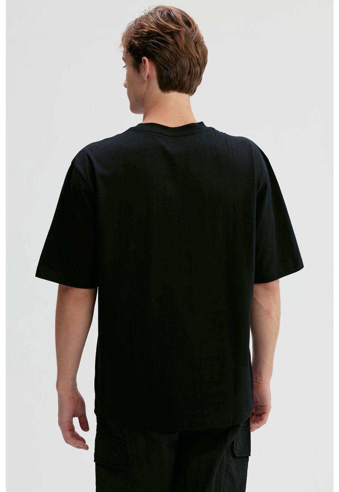 Polera Hombre Print Central Negro - VI-2