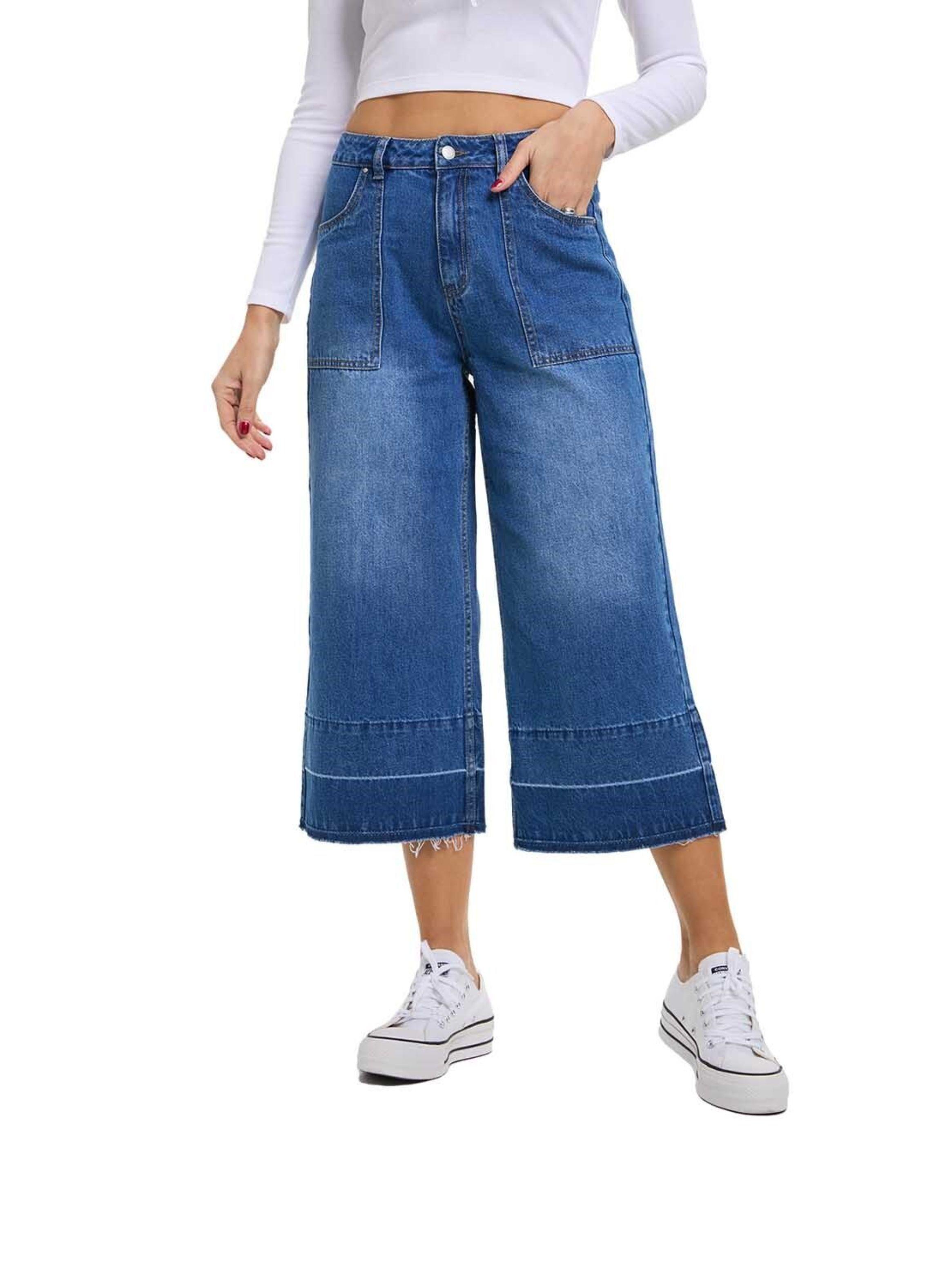 Jeans Mujer Culotte Degrade Azul-0