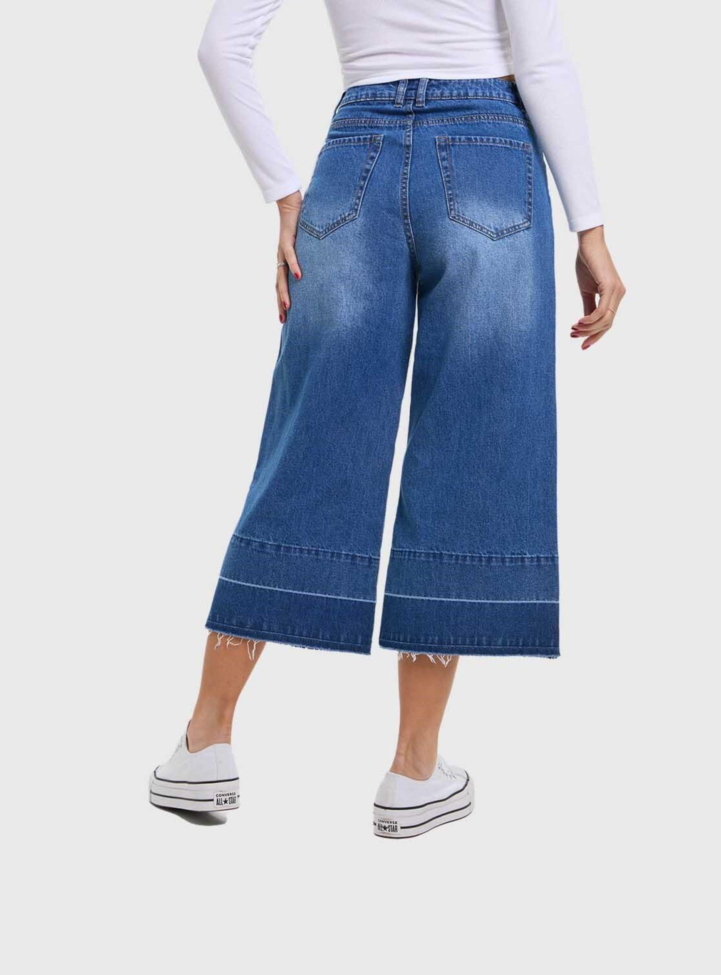 Jeans Mujer Culotte Degrade Azul-1