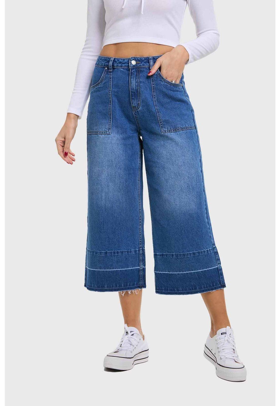 Jeans Mujer Culotte Degrade Azul-0