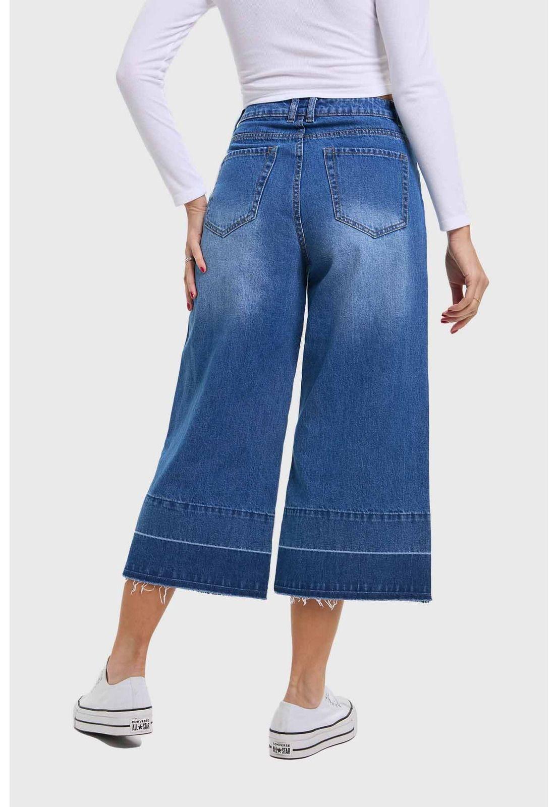 Jeans Mujer Culotte Degrade Azul-2