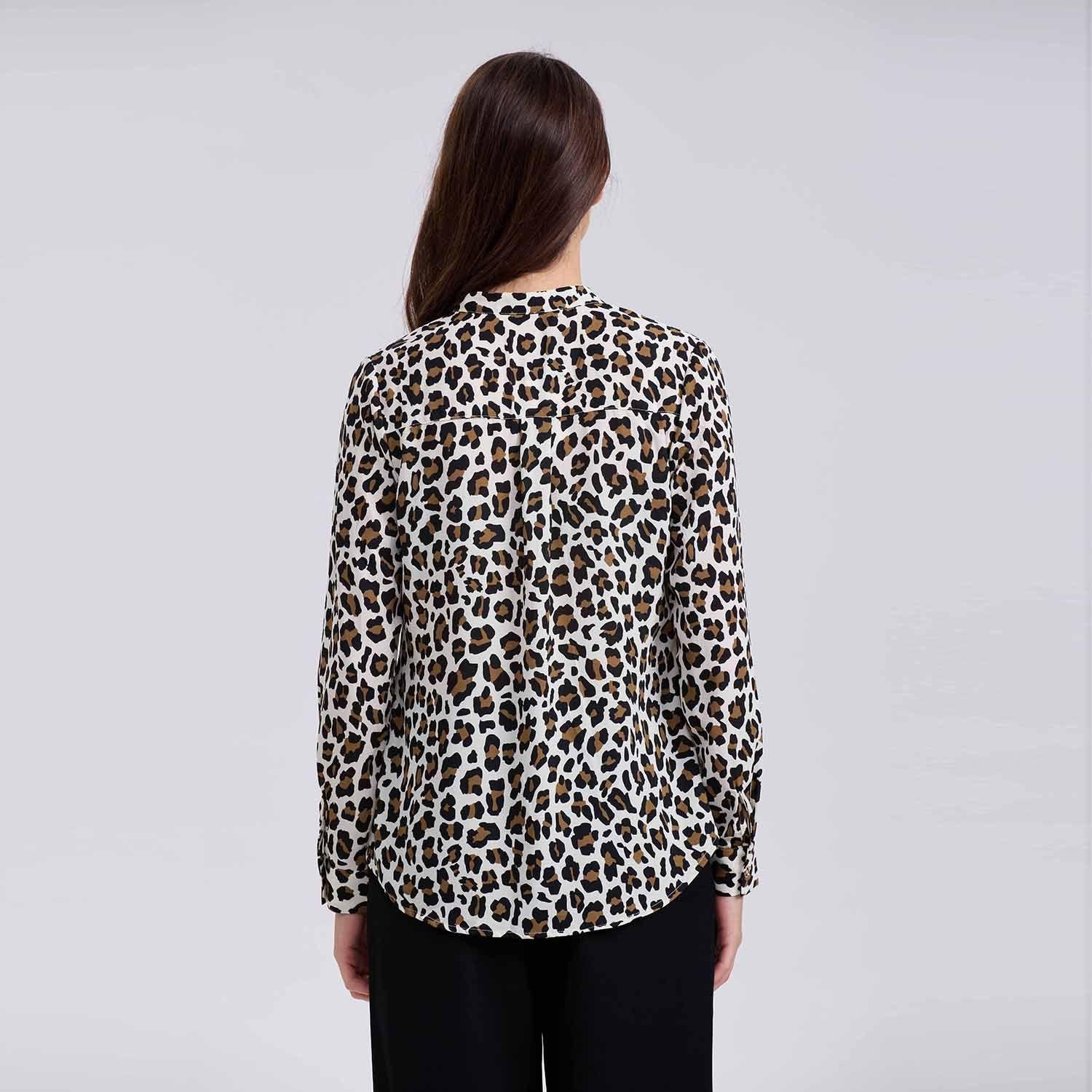 Blusa Mujer Crep Con Botón Beige-2