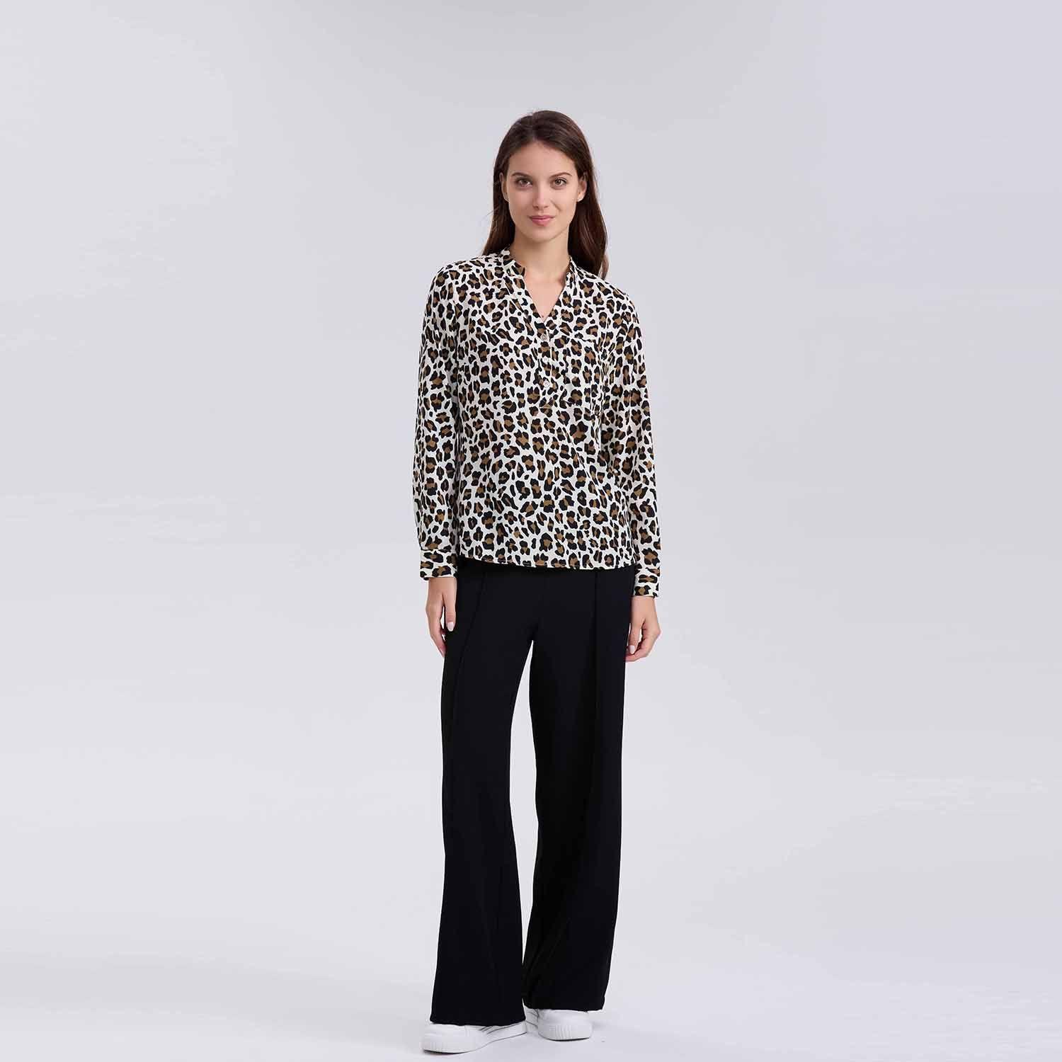 Blusa Mujer Crep Con Botón Beige-3