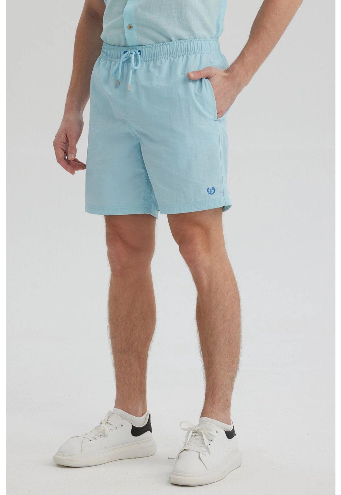 Short de Baño Hombre Liso Celeste- ll-1