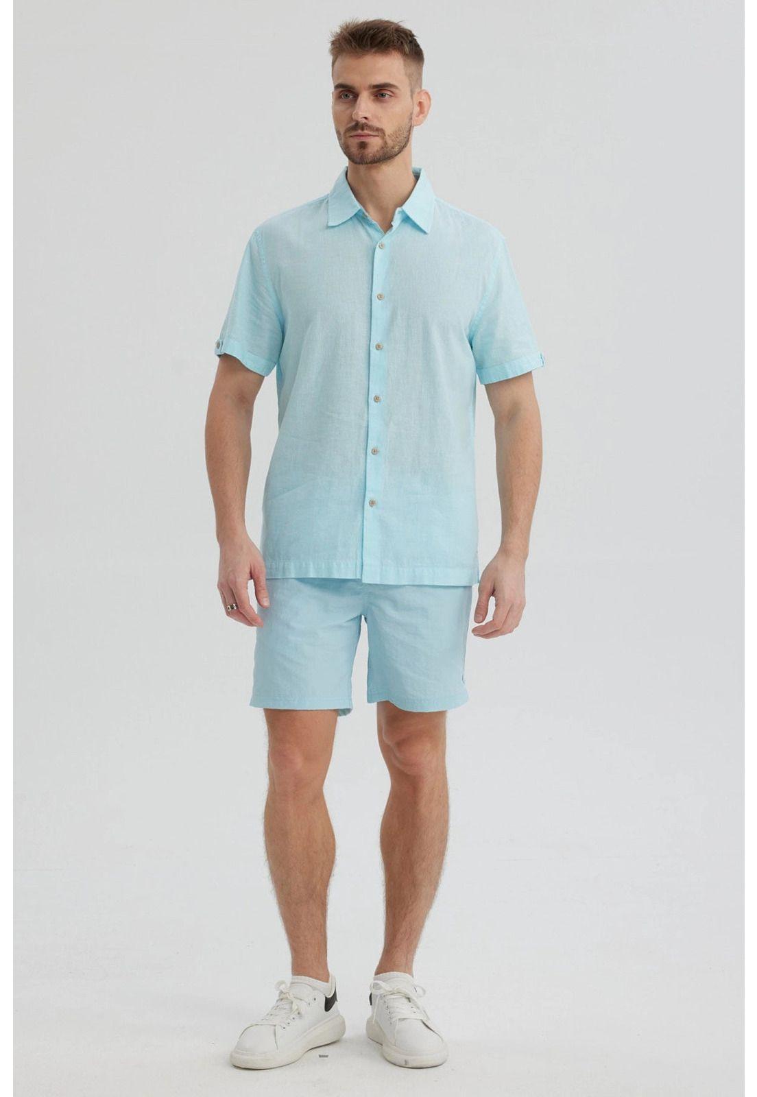 Short de Baño Hombre Liso Celeste- ll-3