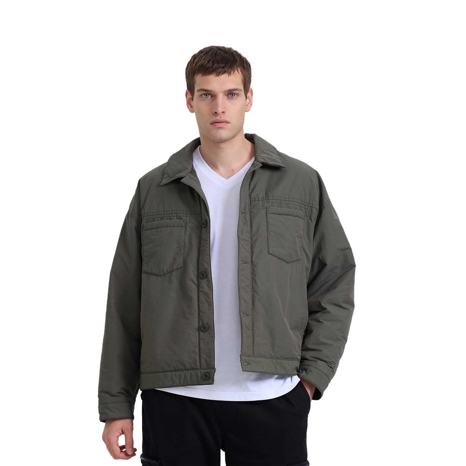 Chaqueta Hombre Abotonada Verde Militar Fashion's Park-0