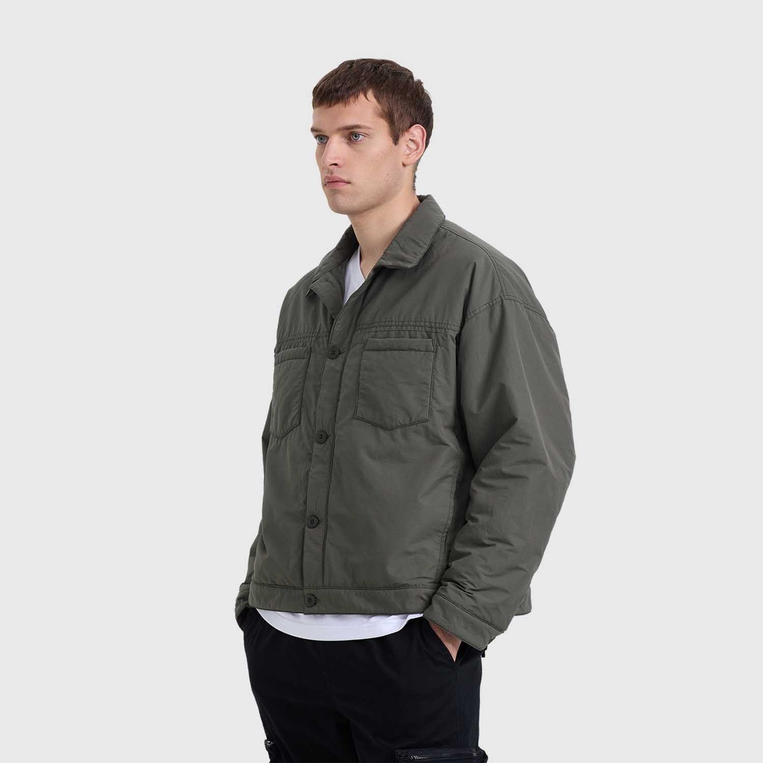 Chaqueta Hombre Abotonada Verde Militar Fashion's Park-1