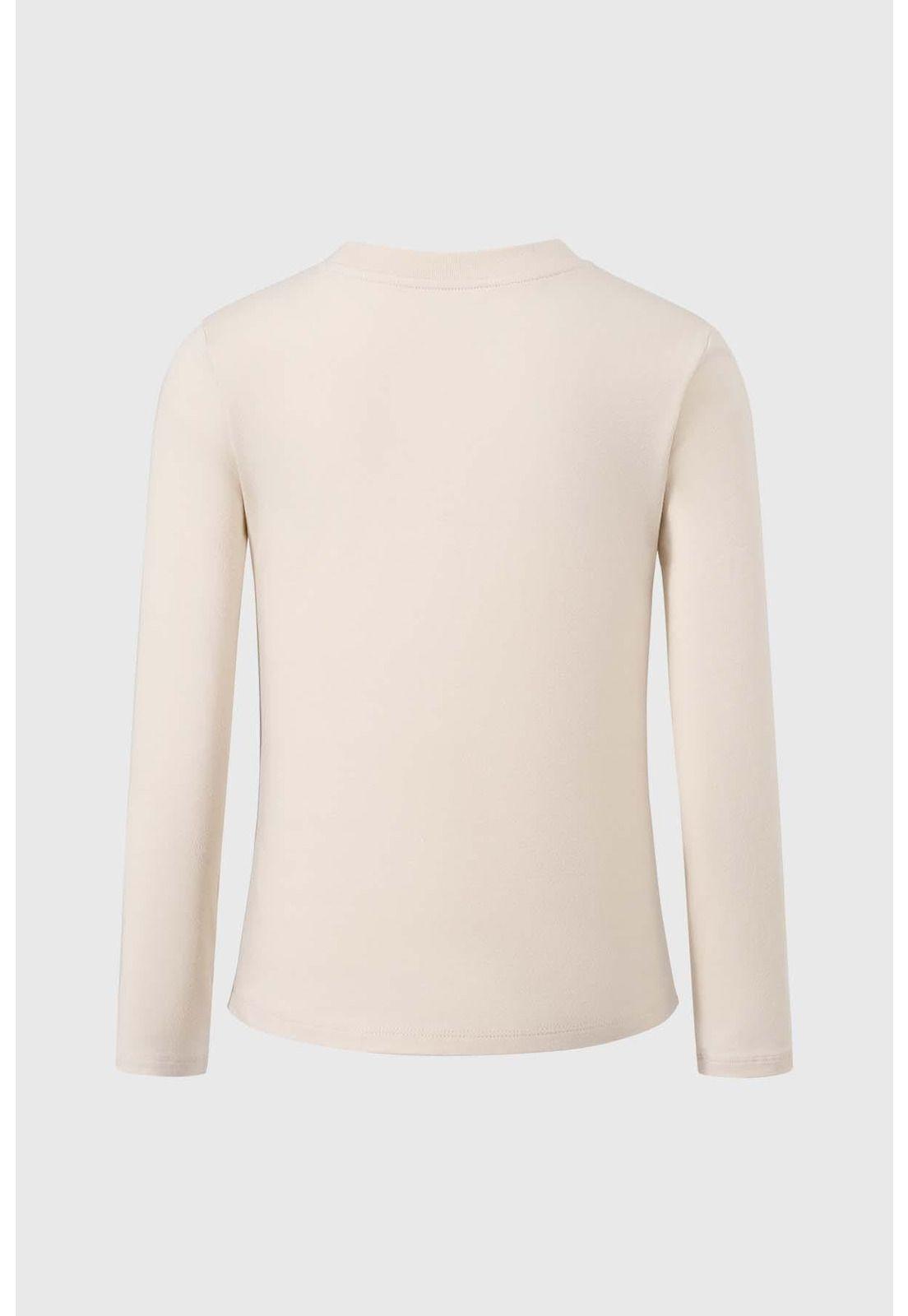 Polera Niña Con Aplicación Tul Beige-1