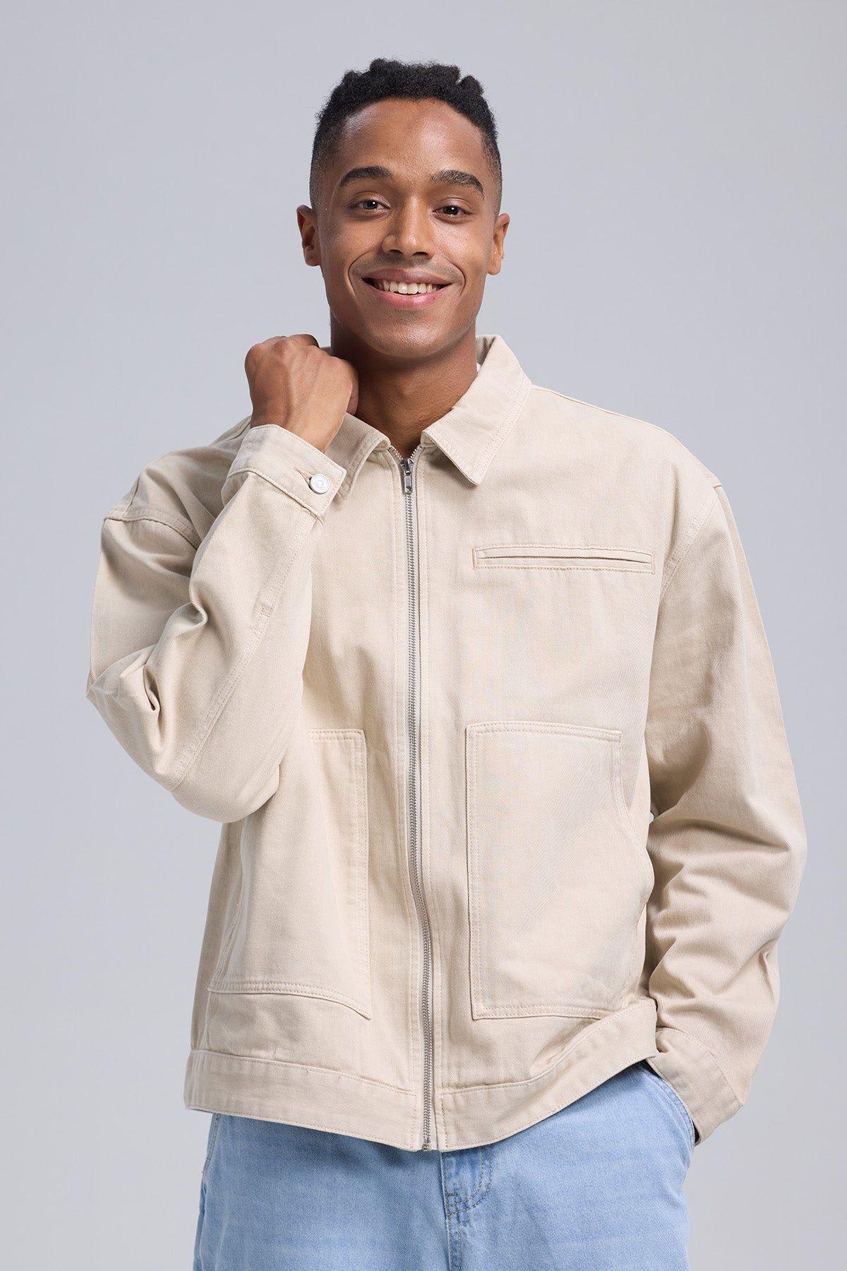 Chaqueta Hombre Full Moda Beige-0