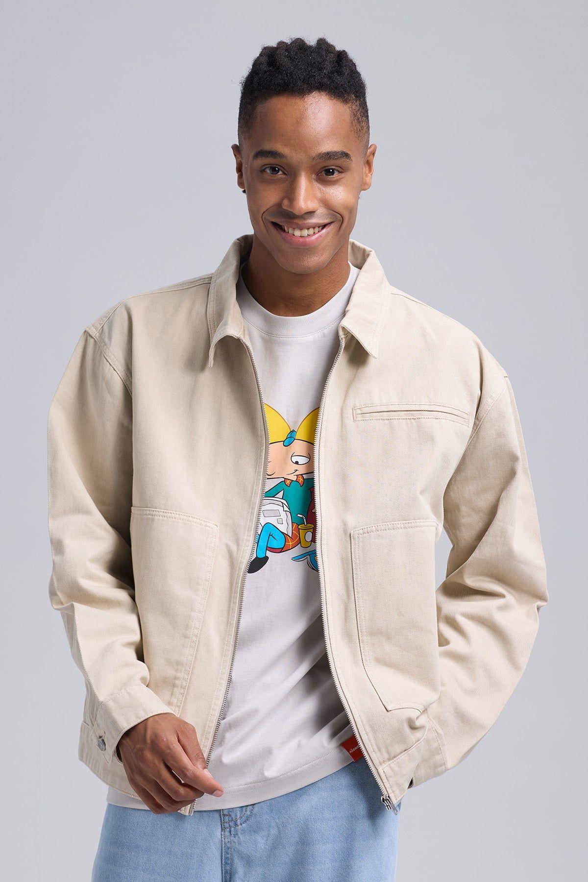 Chaqueta Hombre Full Moda Beige-1