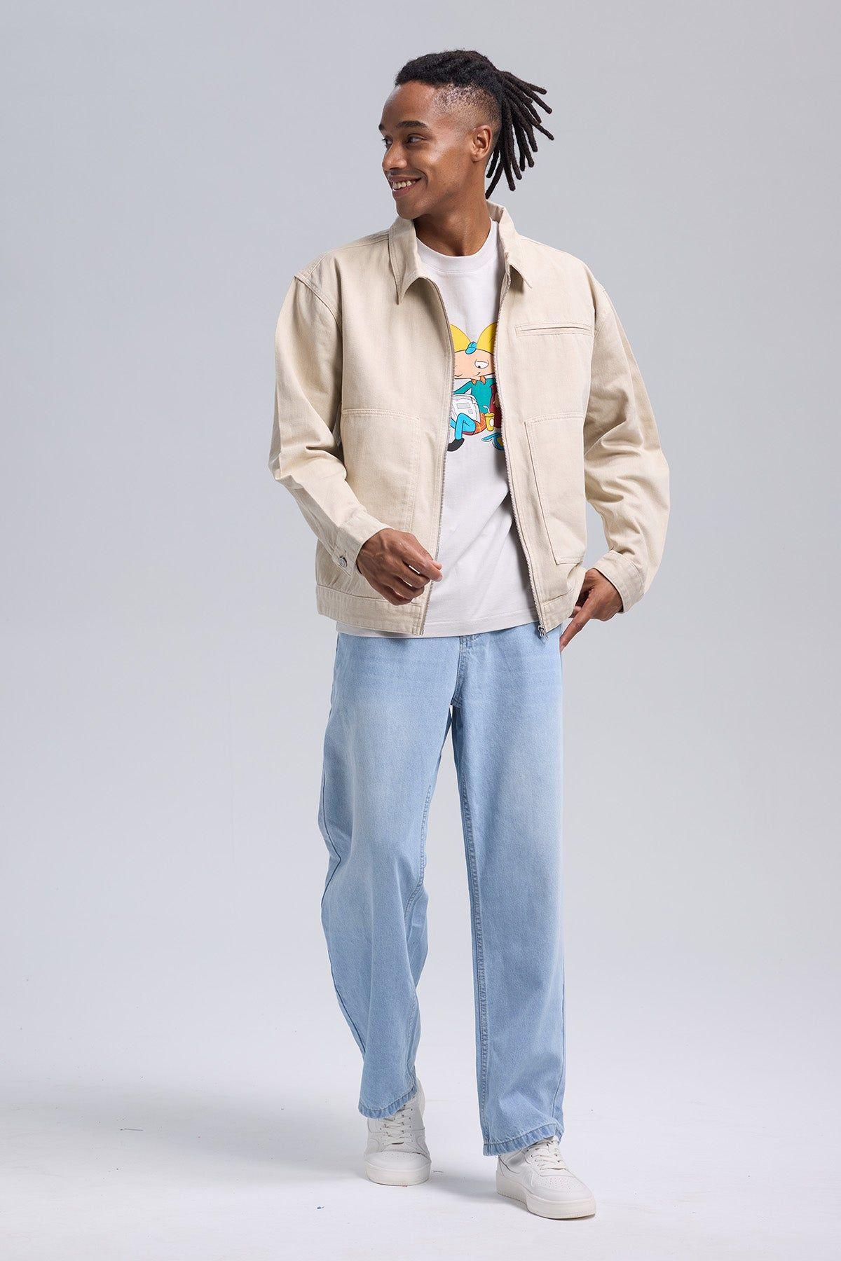 Chaqueta Hombre Full Moda Beige-3