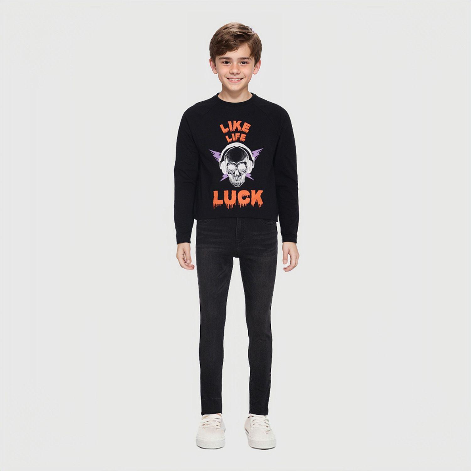 Polera Niño Print Negro-2