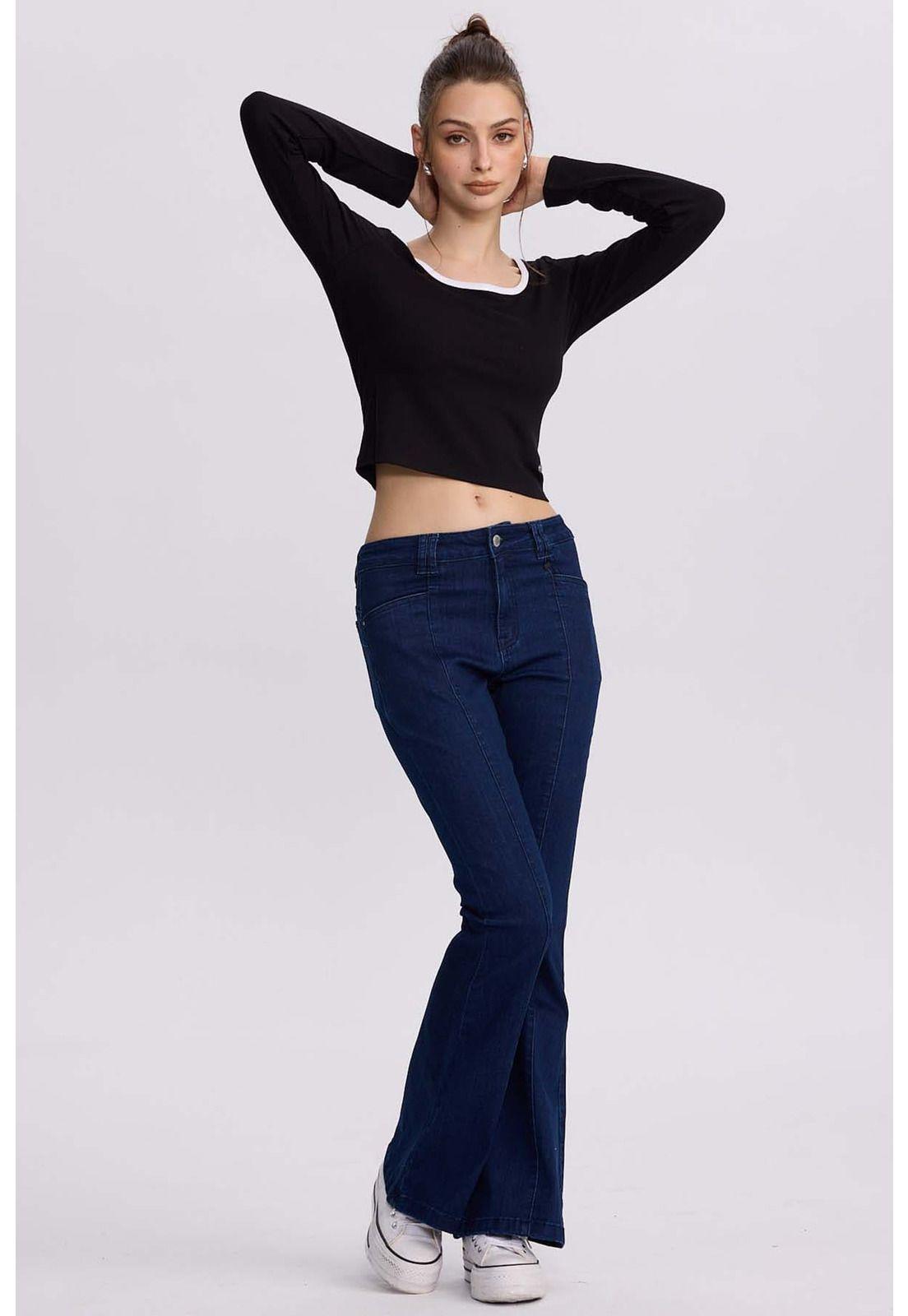 Polera Mujer Canalé Negro-3