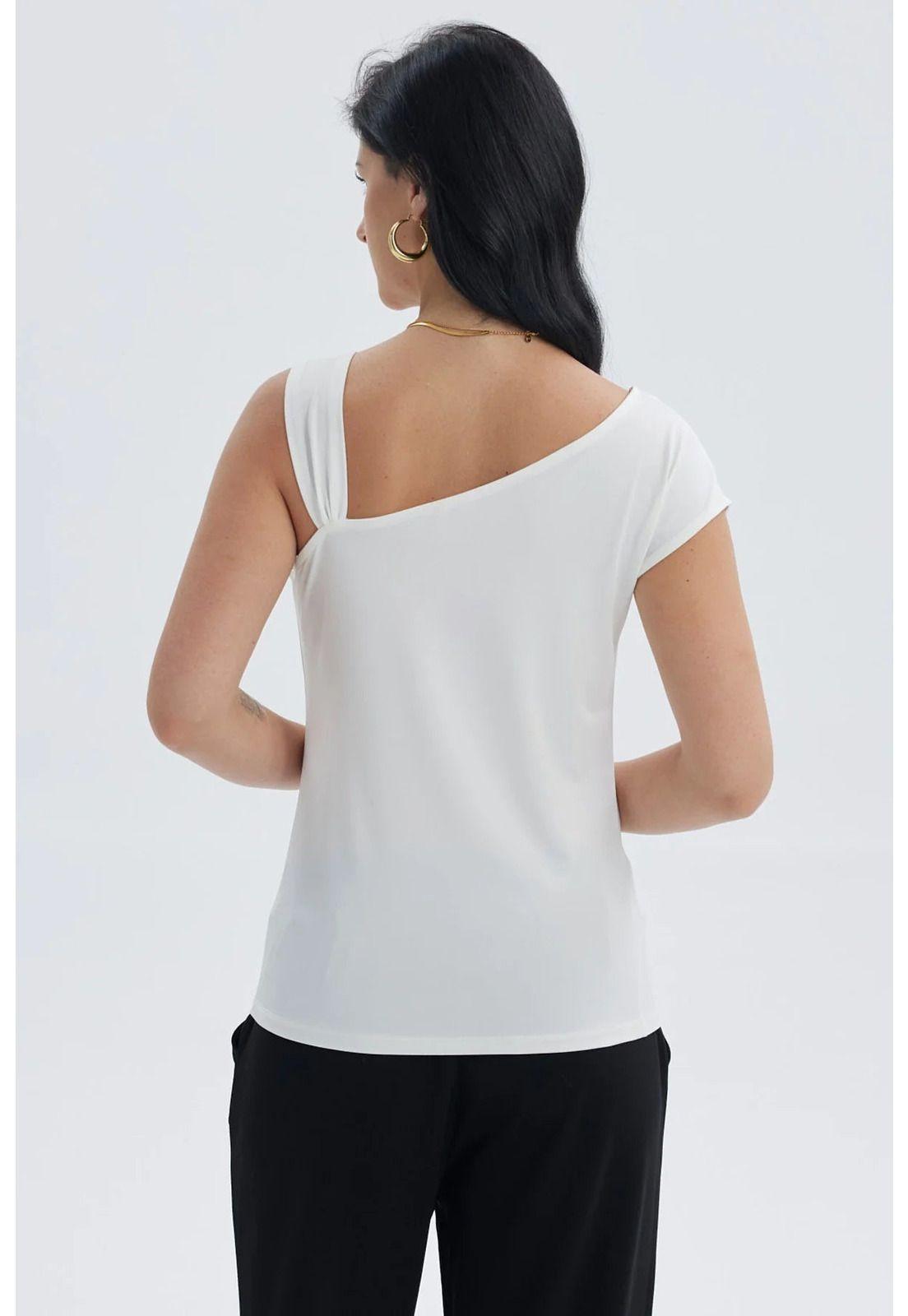 Polera Mujer Escote Asimétrico Crudo-2